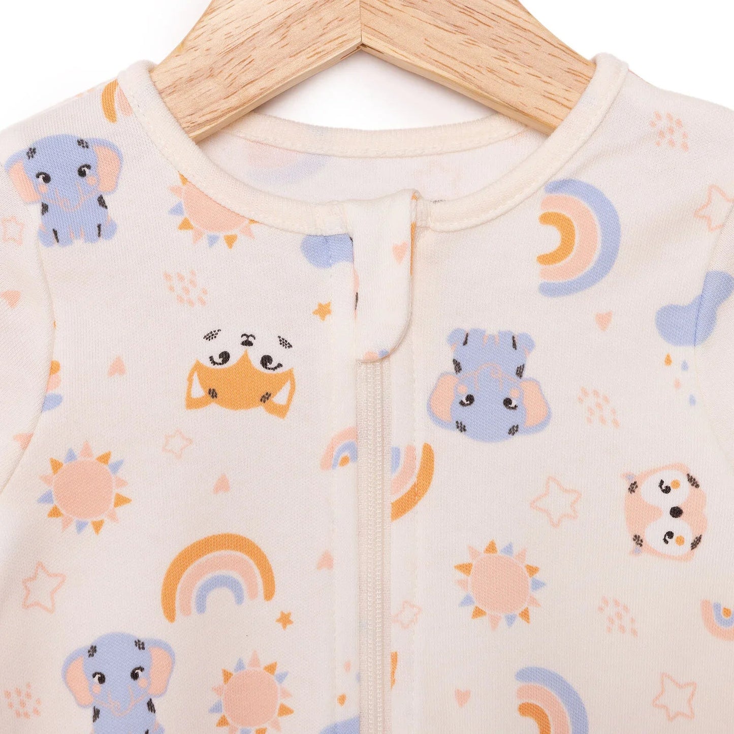 HelloBaby Newborn Girl Footed Jumpsuit - Beige - mezetto ebebek ebebek