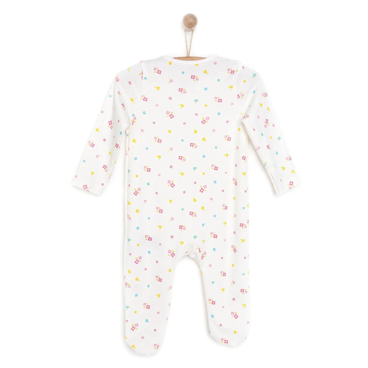 HelloBaby Newborn Girl Footed Jumpsuit - Ecru - mezetto ebebek ebebek