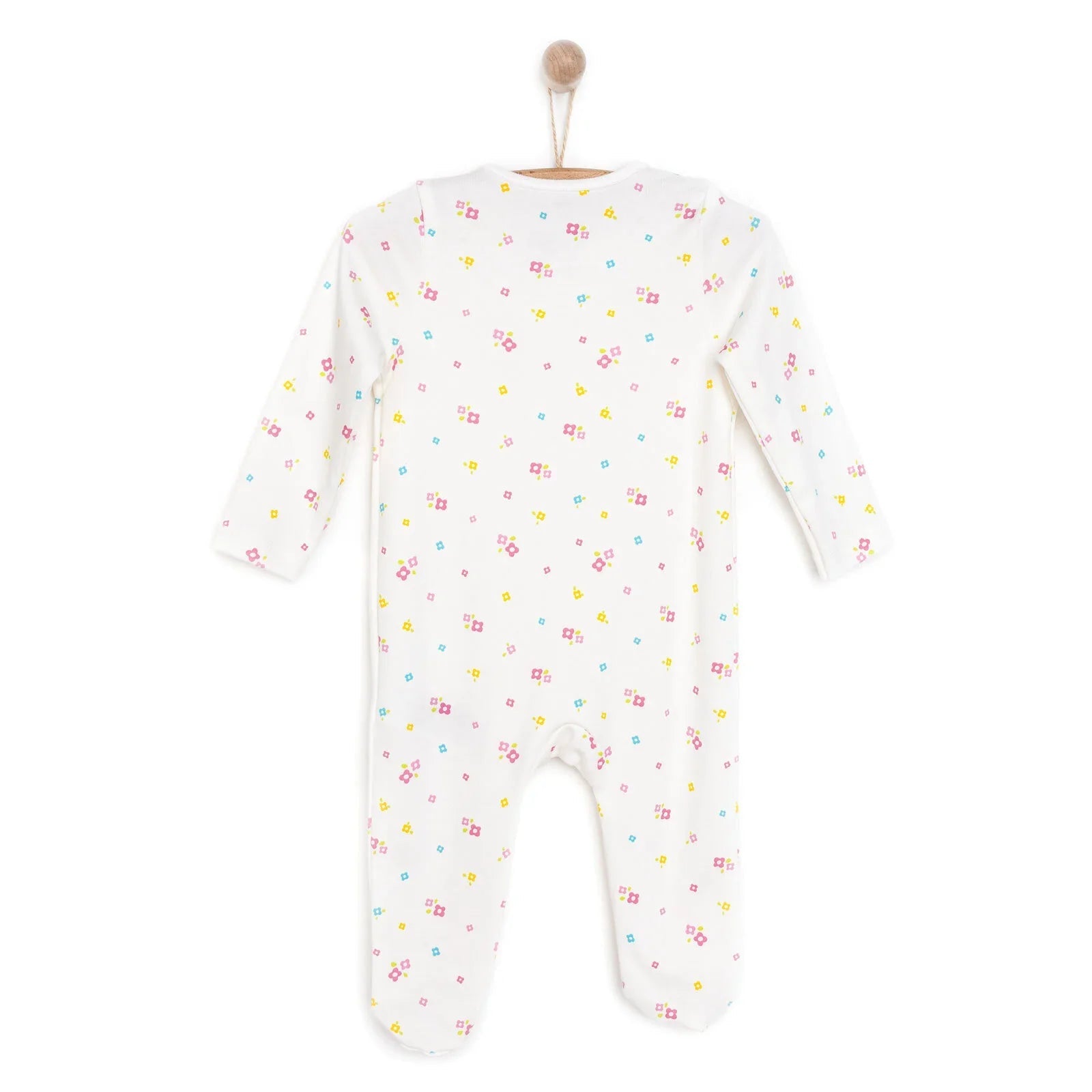 HelloBaby Newborn Girl Footed Jumpsuit - Ecru - mezetto ebebek ebebek