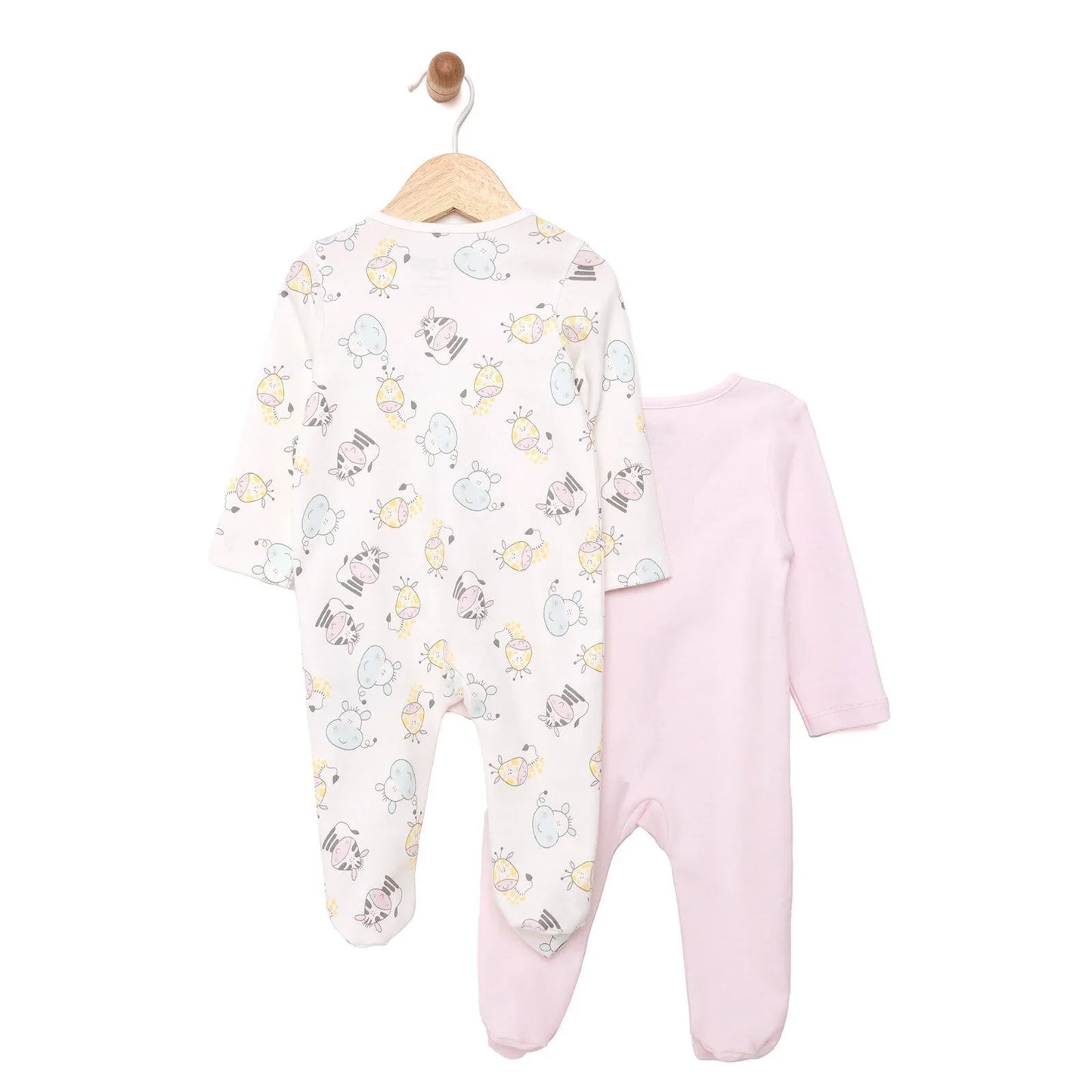HelloBaby Newborn Girl Footed Jumpsuit - Ecru - mezetto ebebek ebebek