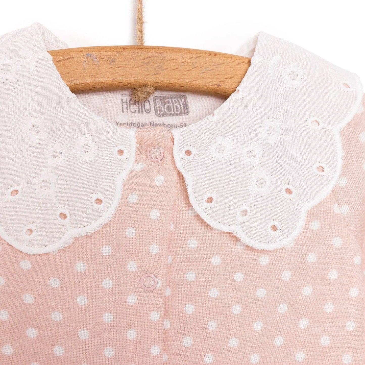 HelloBaby Newborn Girl Footed Jumpsuit - Salmon - mezetto ebebek ebebek