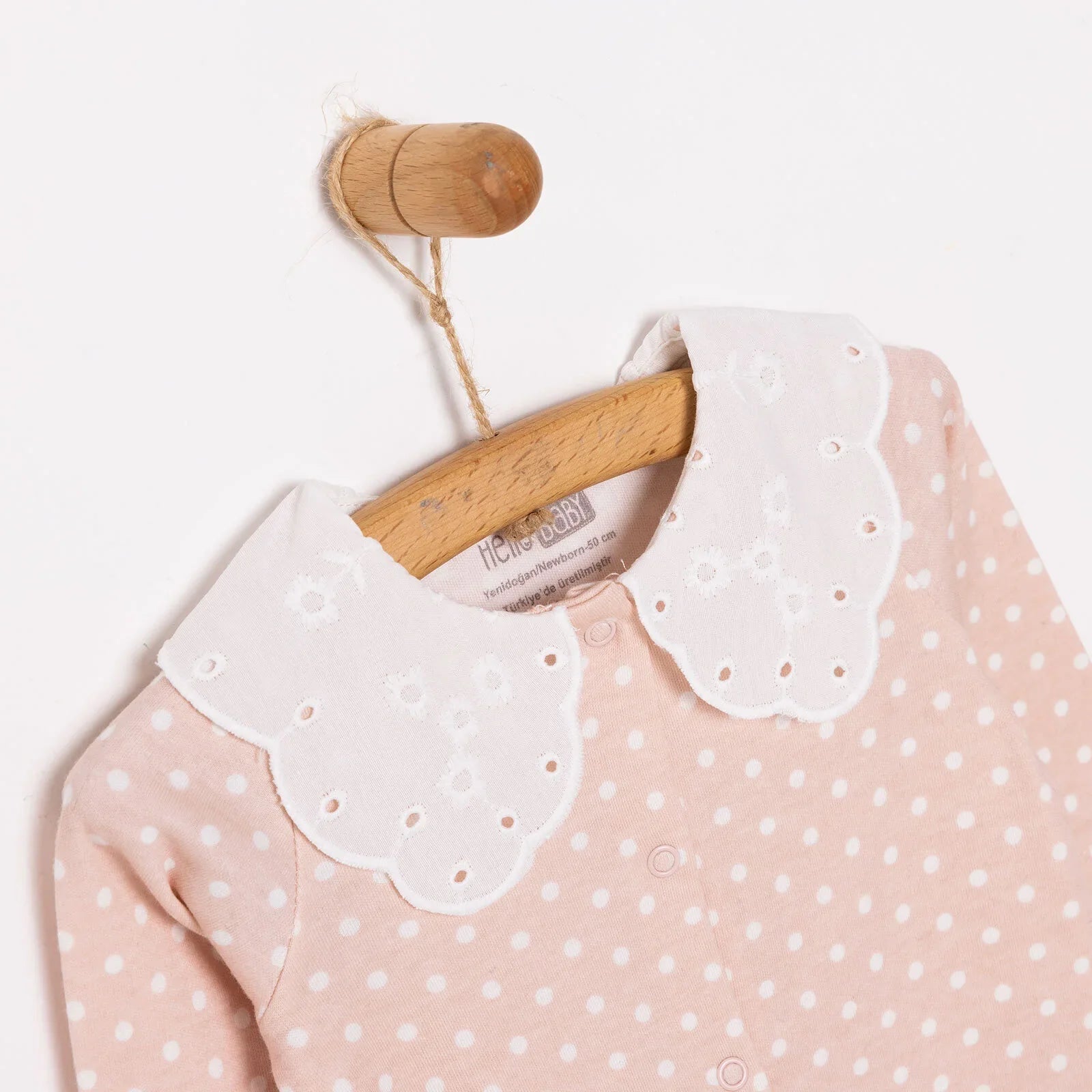 HelloBaby Newborn Girl Footed Jumpsuit - Salmon - mezetto ebebek ebebek