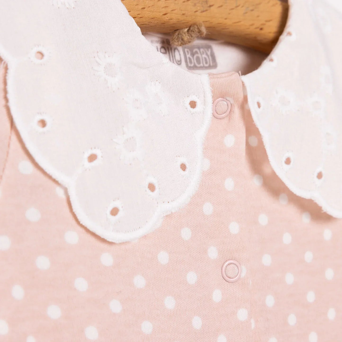 HelloBaby Newborn Girl Footed Jumpsuit - Salmon - mezetto ebebek ebebek