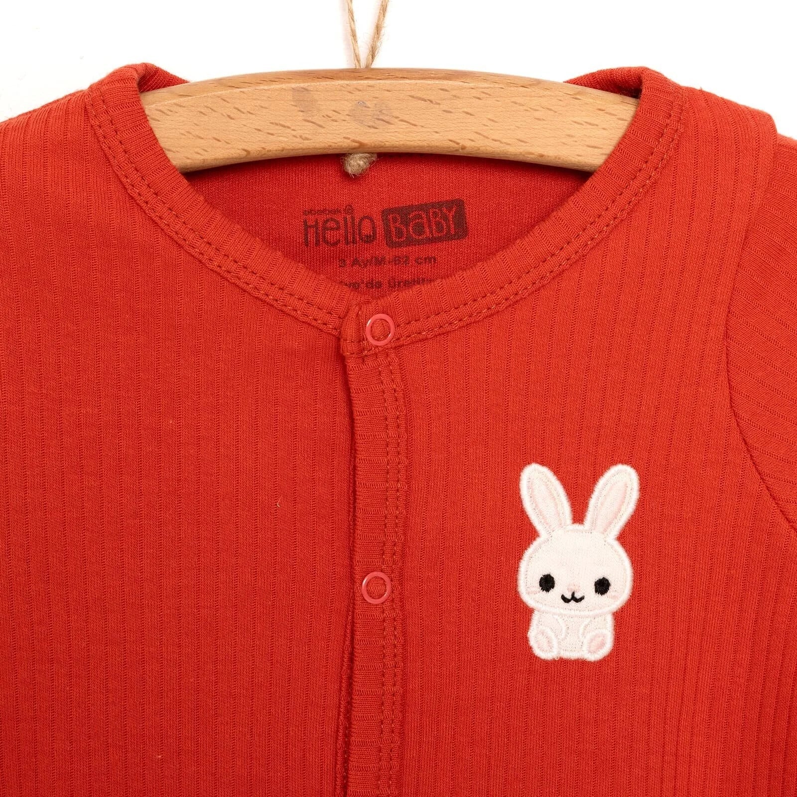 HelloBaby Newborn Girl Footed Jumpsuit - Vermilion - mezetto ebebek ebebek