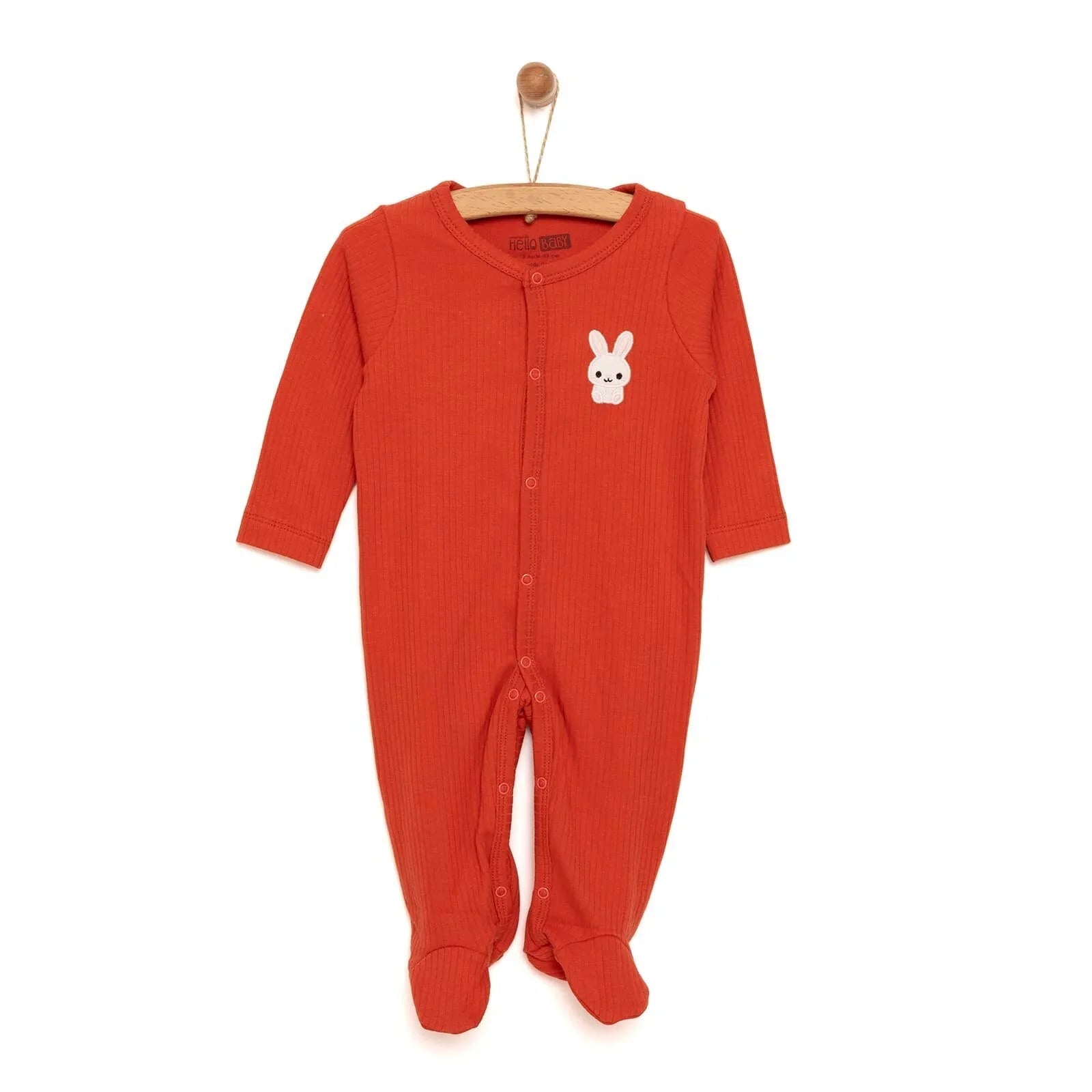 HelloBaby Newborn Girl Footed Jumpsuit - Vermilion - mezetto ebebek ebebek