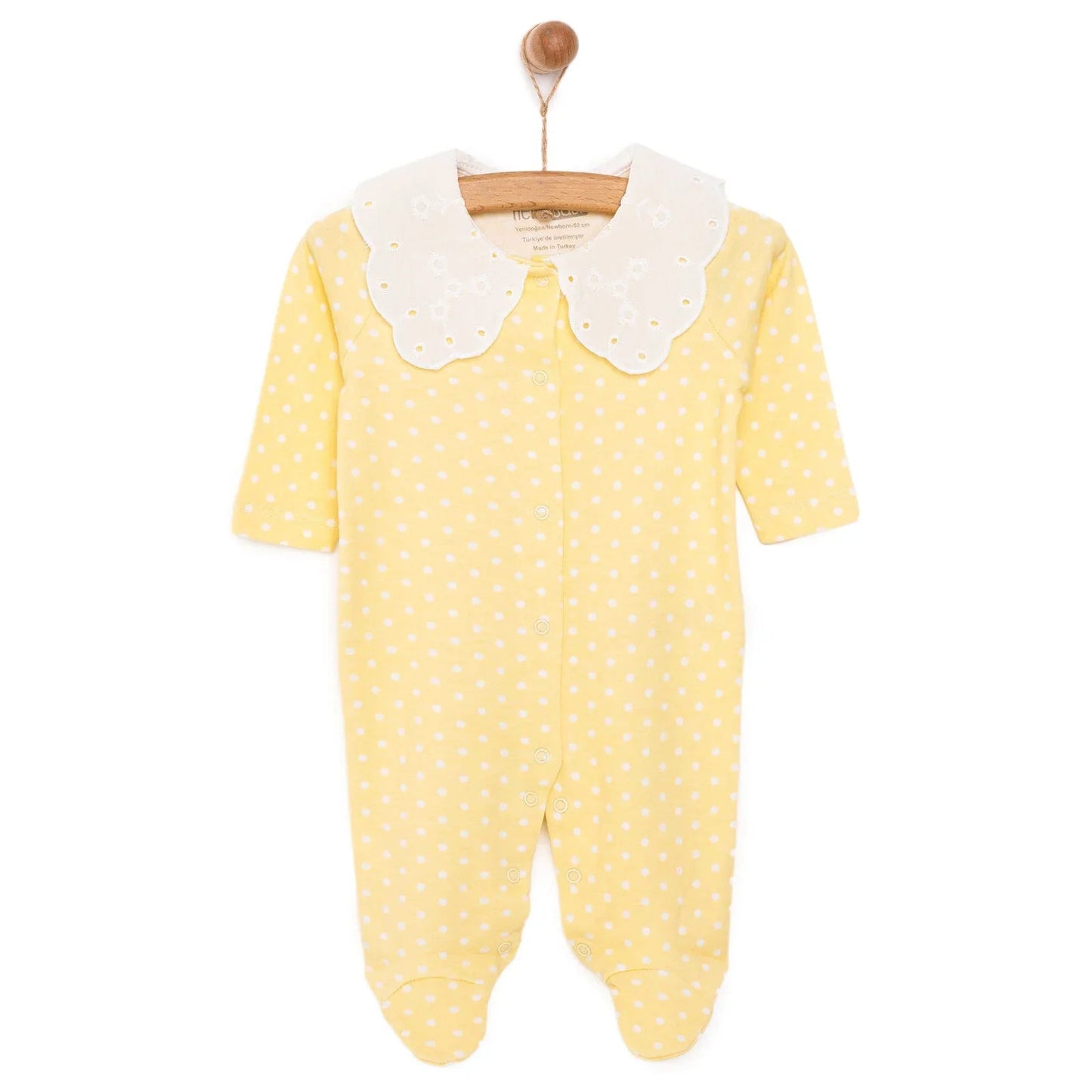 HelloBaby Newborn Girl Footed Jumpsuit - Yellow - mezetto ebebek ebebek