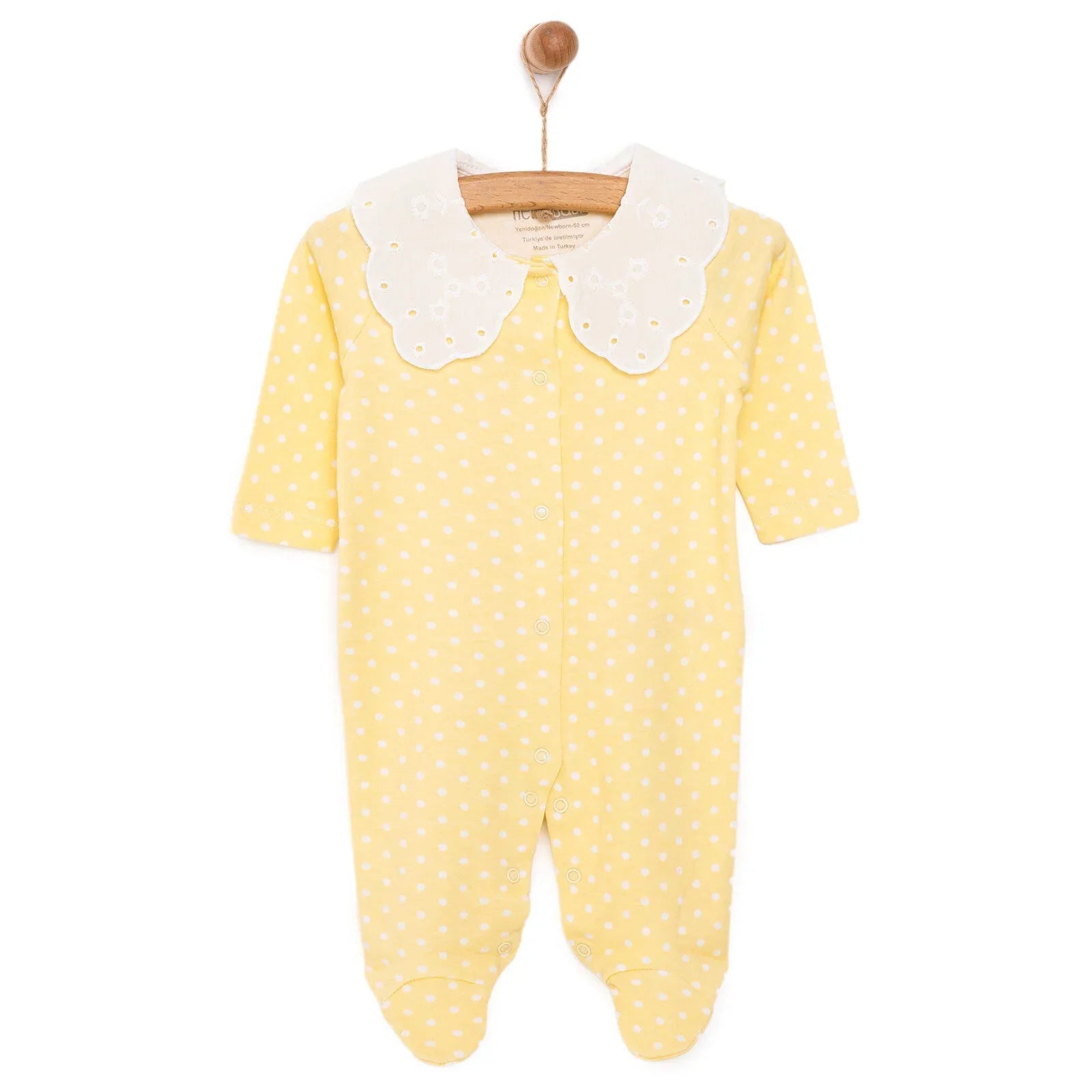 HelloBaby Newborn Girl Footed Jumpsuit - Yellow - mezetto ebebek ebebek