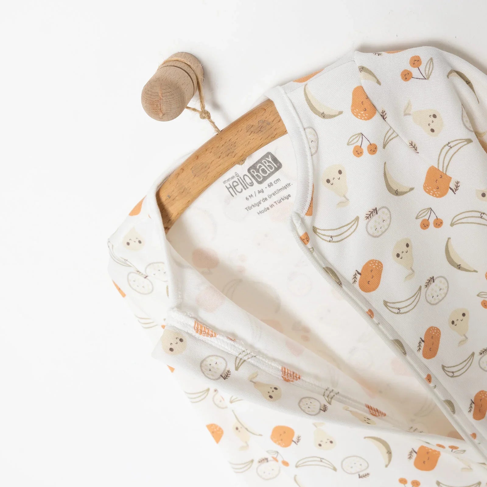 HelloBaby Newborn Girl Organic Footed Jumpsuit - Ecru - mezetto ebebek ebebek