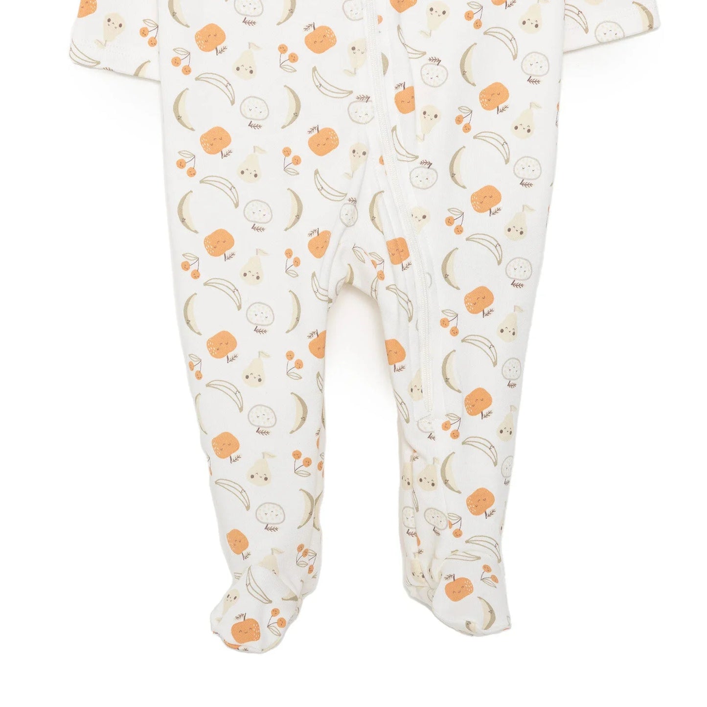 HelloBaby Newborn Girl Organic Footed Jumpsuit - Ecru - mezetto ebebek ebebek