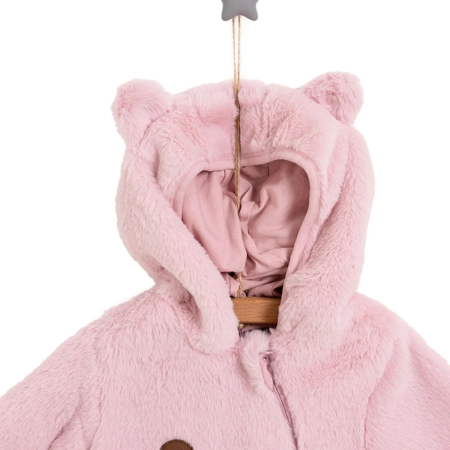HelloBaby Newborn Girl Plush Footed Jumpsuit - Pink - mezetto ebebek ebebek