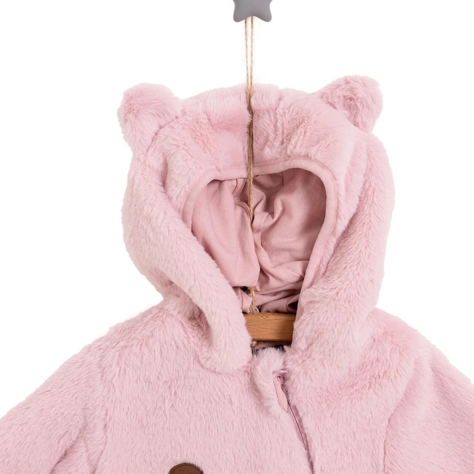 HelloBaby Newborn Girl Plush Footed Jumpsuit - Pink - mezetto ebebek ebebek