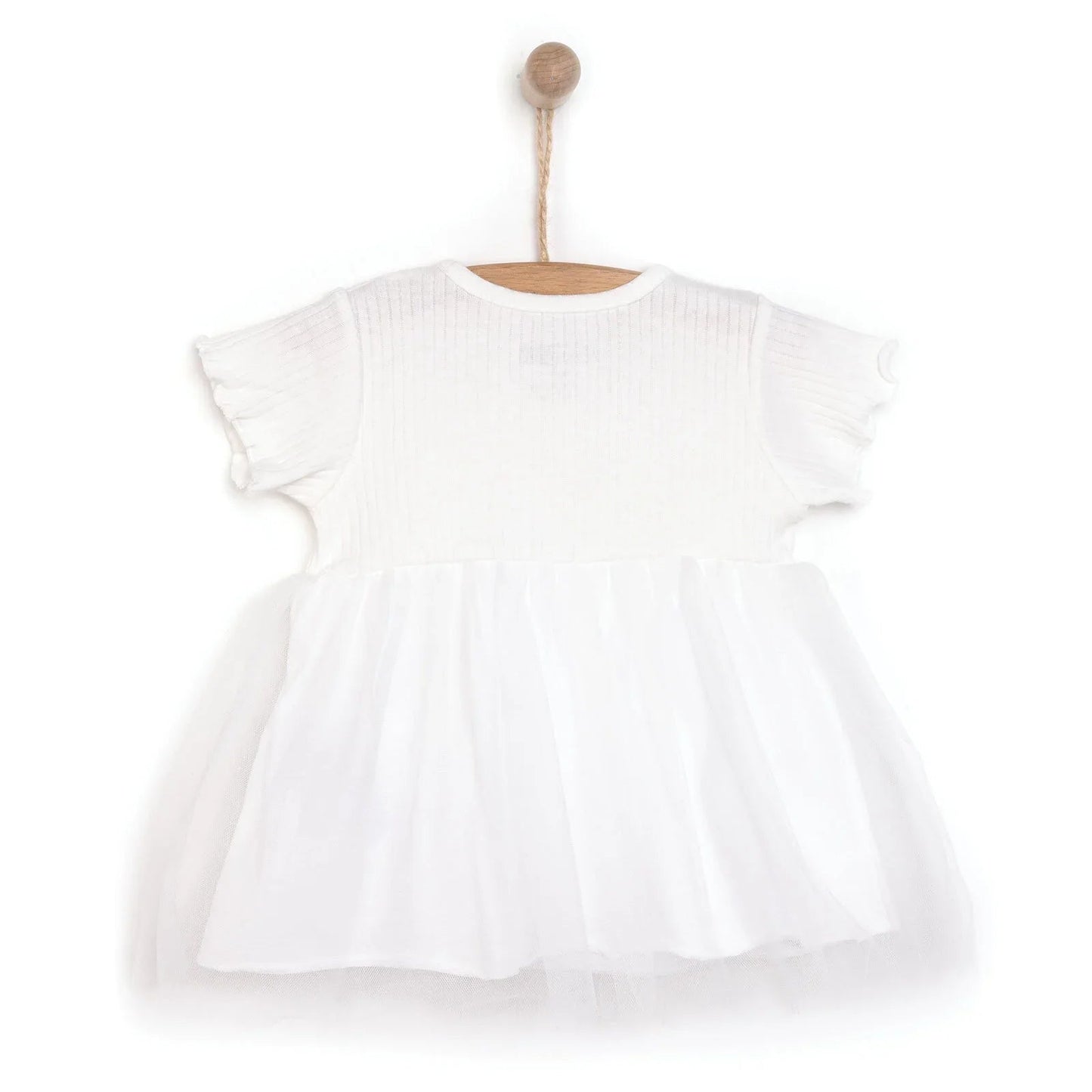 HelloBaby Newborn Girl Tulle Dress - Ecru - mezetto ebebek ebebek