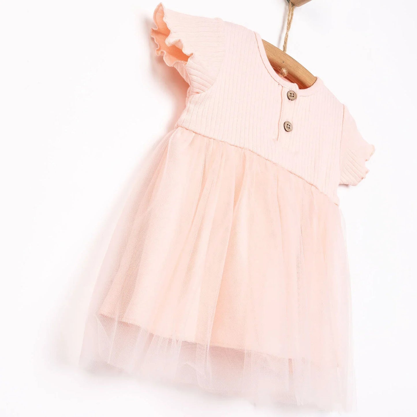 HelloBaby Newborn Girl Tulle Dress - Salmon - mezetto ebebek ebebek