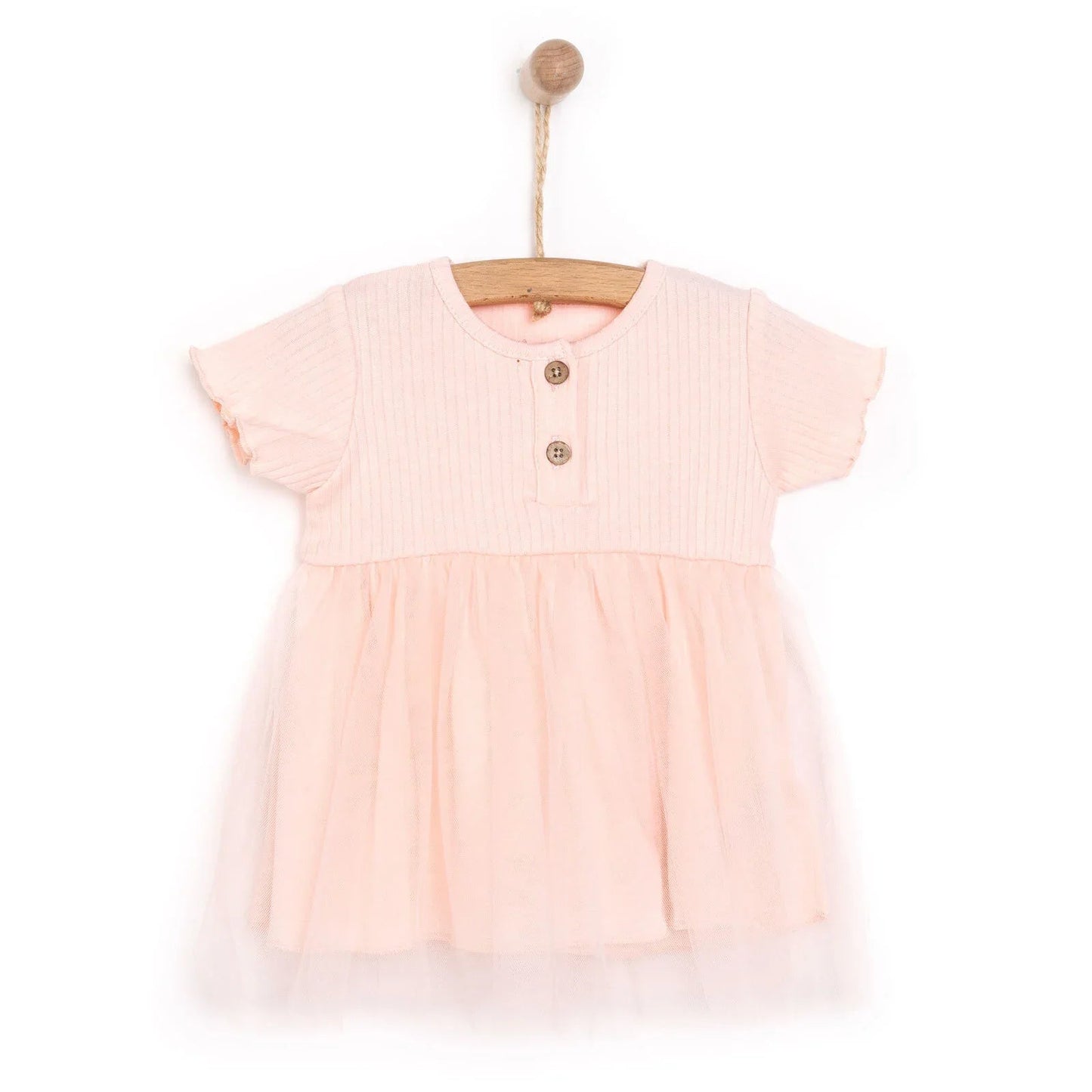 HelloBaby Newborn Girl Tulle Dress - Salmon - mezetto ebebek ebebek