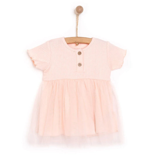 HelloBaby Newborn Girl Tulle Dress - Salmon - mezetto ebebek ebebek