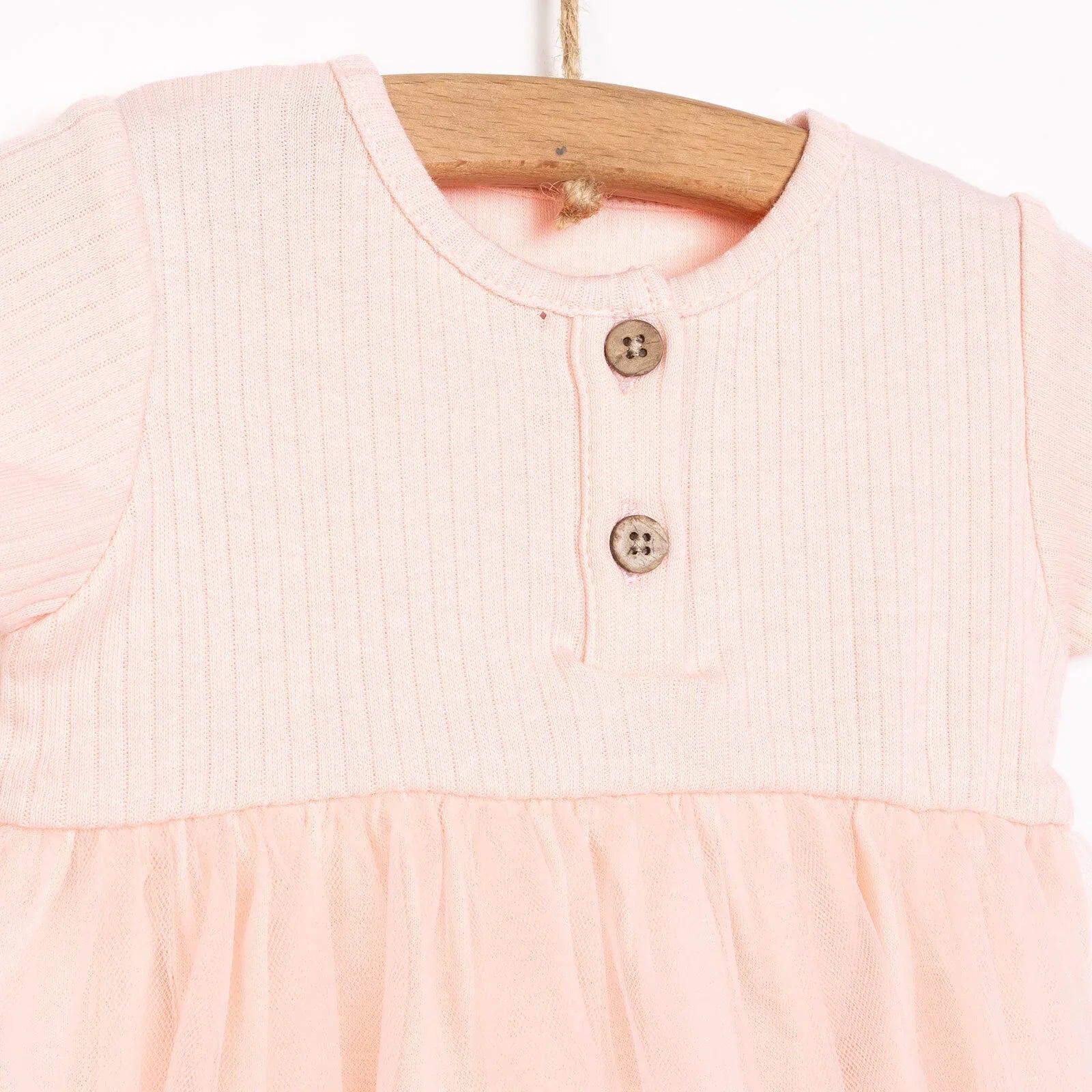 HelloBaby Newborn Girl Tulle Dress - Salmon - mezetto ebebek ebebek
