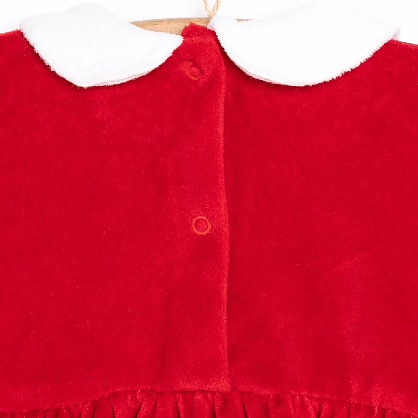 HelloBaby Newborn Girl Velvet Dress - Red - mezetto ebebek ebebek
