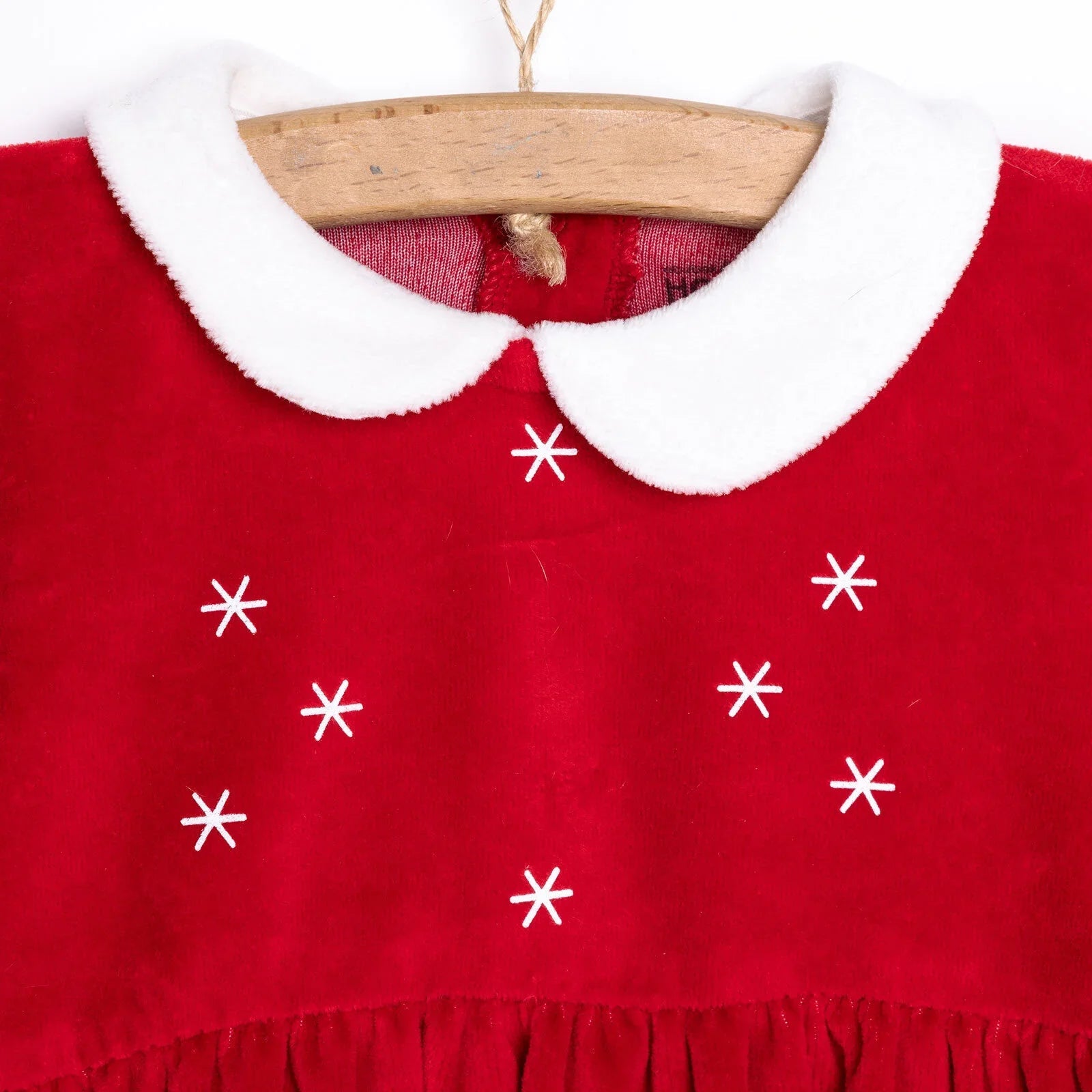 HelloBaby Newborn Girl Velvet Dress - Red - mezetto ebebek ebebek