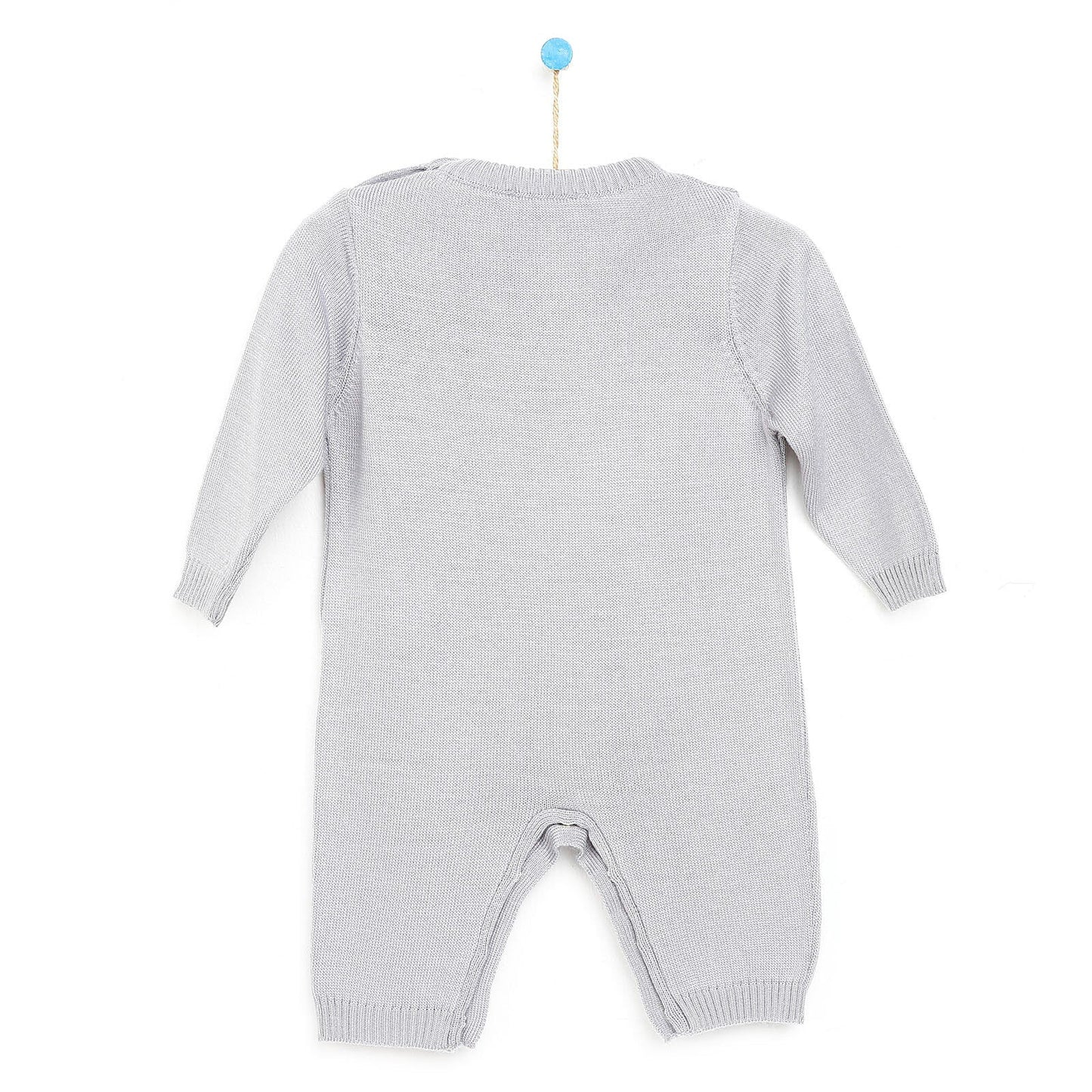 HelloBaby Newborn Knit Baby Elephant Jumpsuit - Grey - mezetto ebebek ebebek