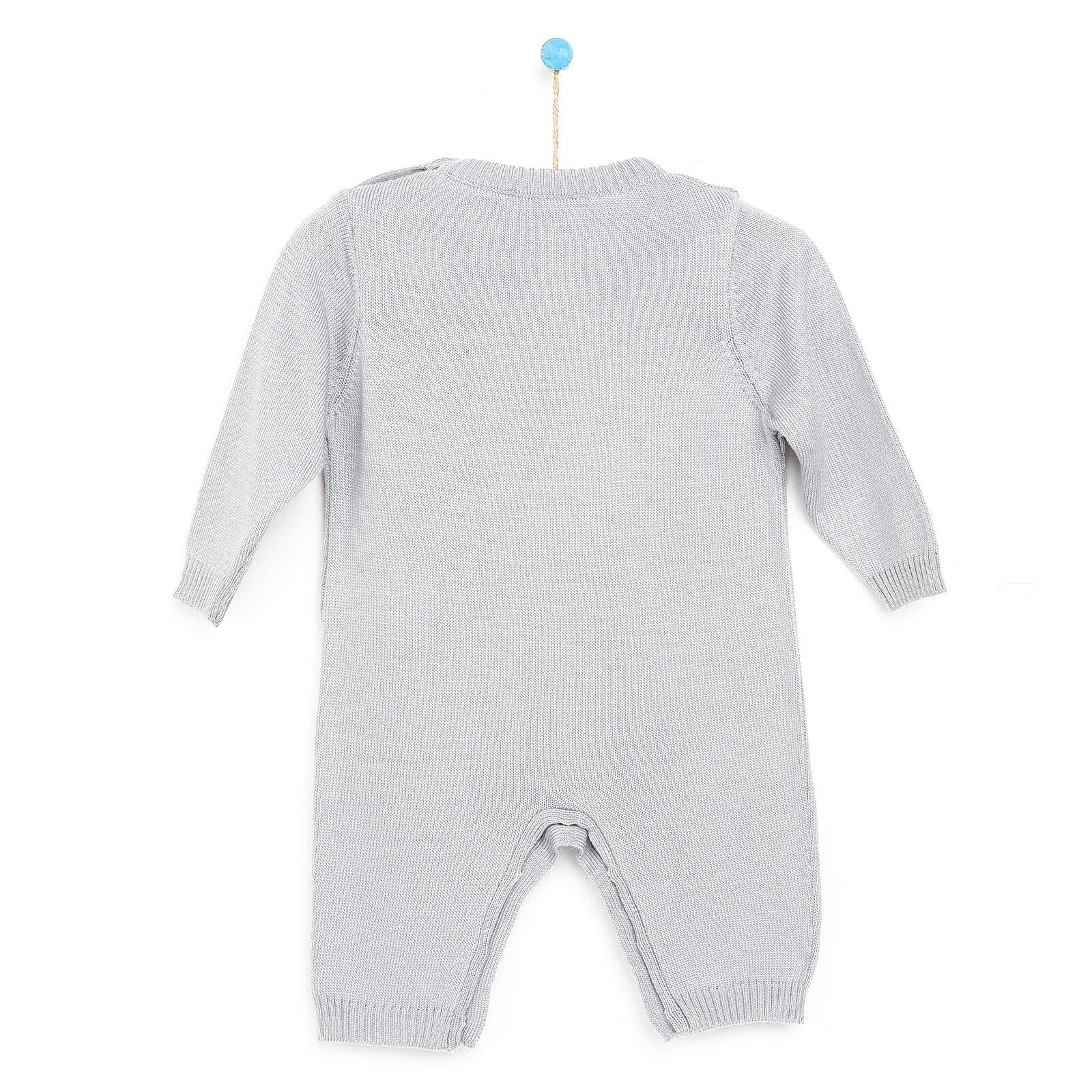HelloBaby Newborn Knit Baby Elephant Jumpsuit - Grey - mezetto ebebek ebebek