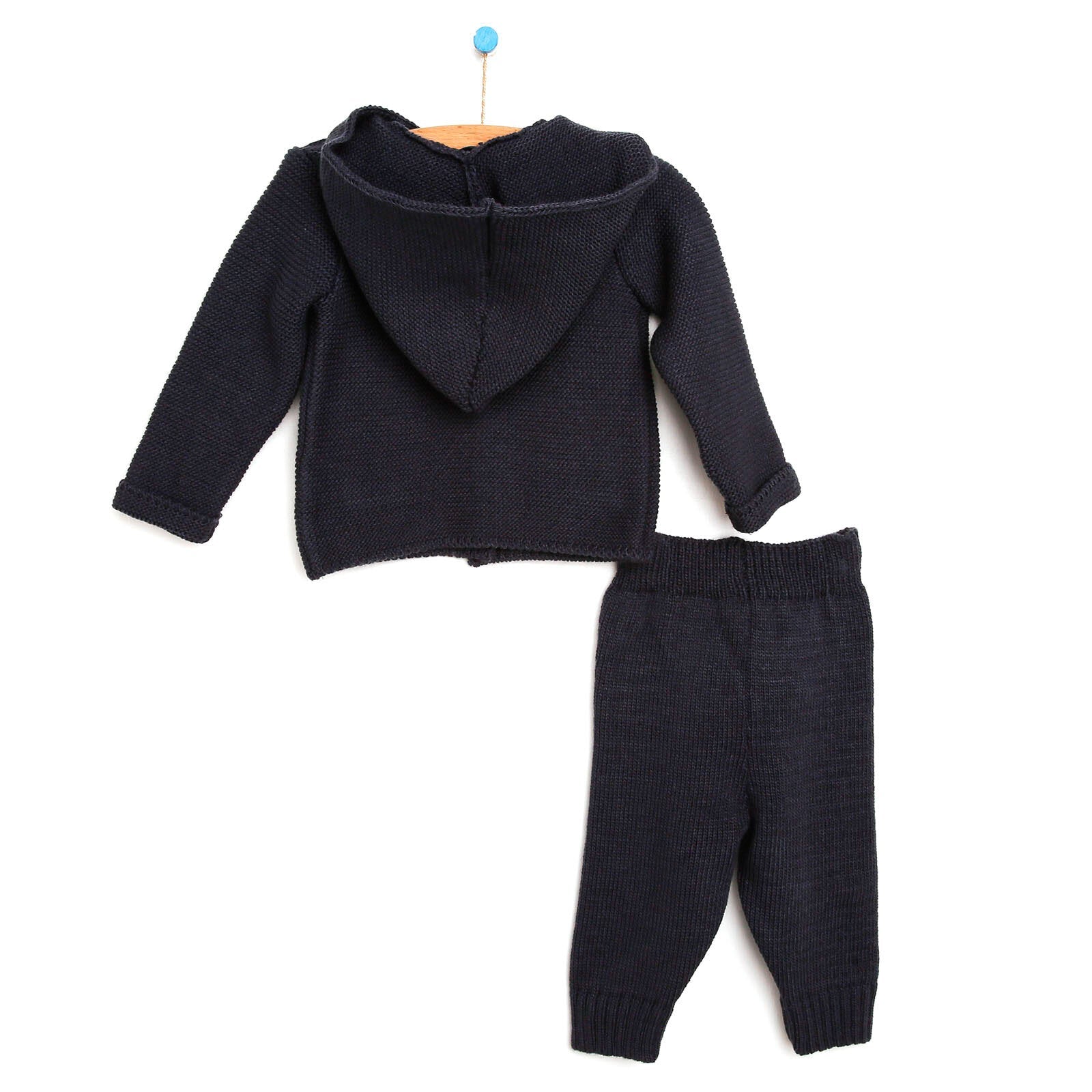 HelloBaby Newborn Knit Cardigan - Bottom - Charcoal - mezetto ebebek ebebek