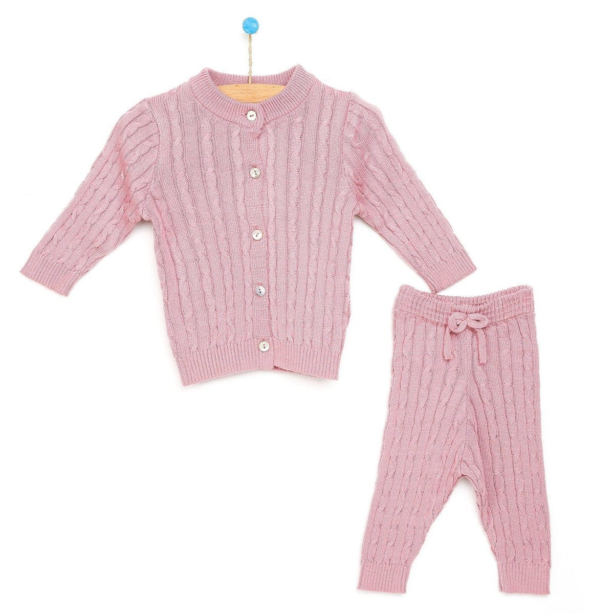 HelloBaby Newborn Knit Cardigan - Light Rose - mezetto ebebek ebebek