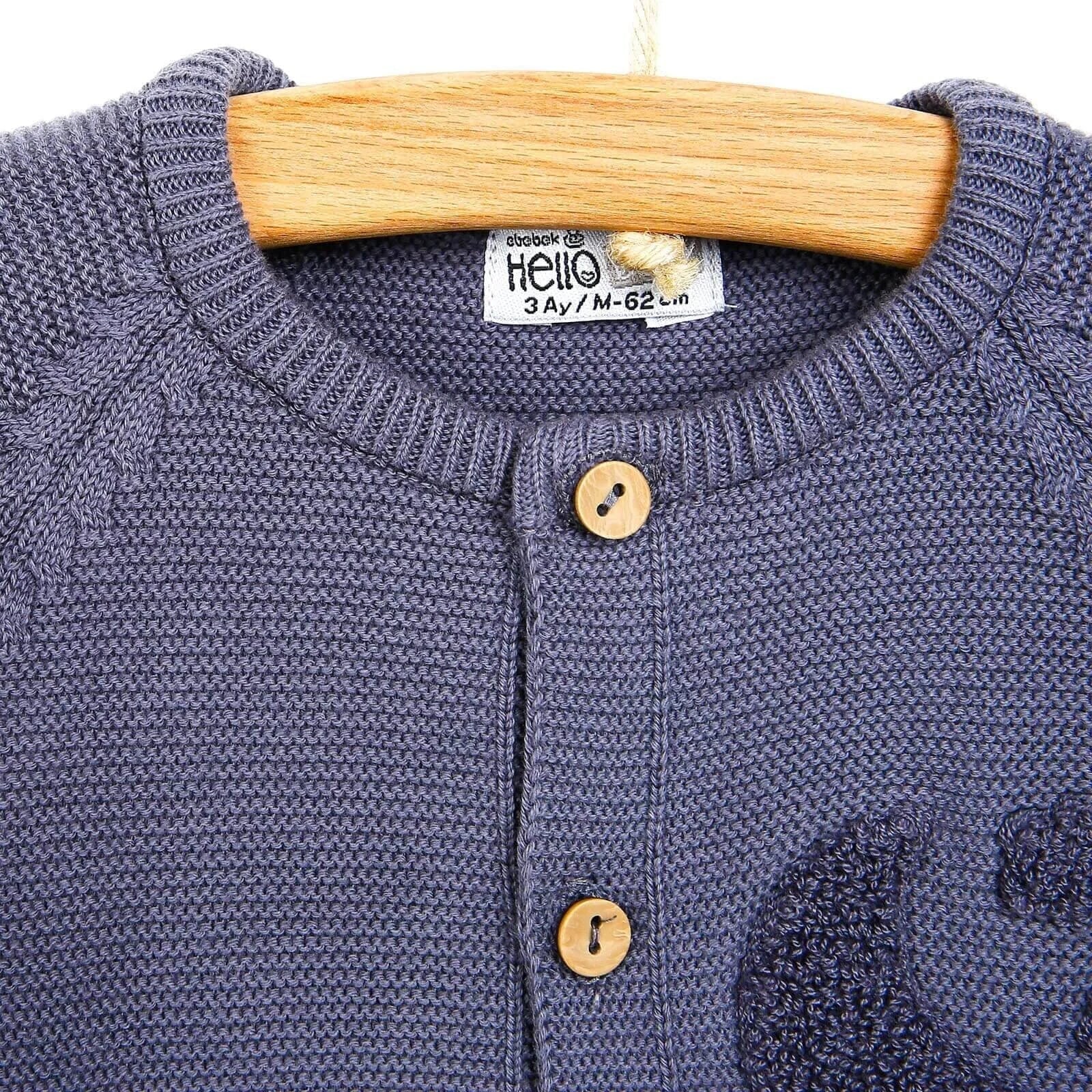 HelloBaby Newborn Knit Jumpsuit - Hat Starter Set - Dark Blue - mezetto ebebek ebebek