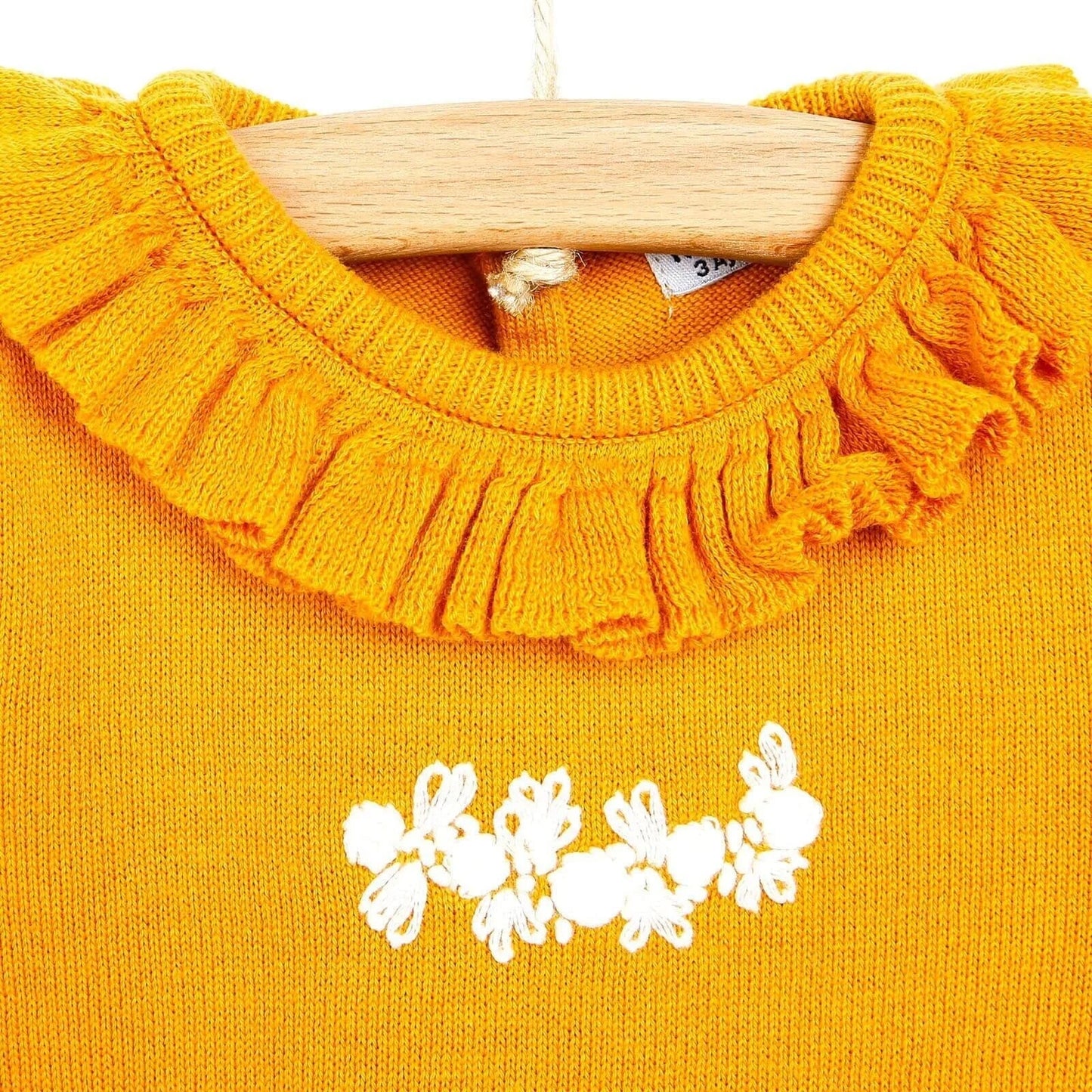 HelloBaby Newborn Knit Ruffled Jumpsuit - Mustard - mezetto ebebek ebebek