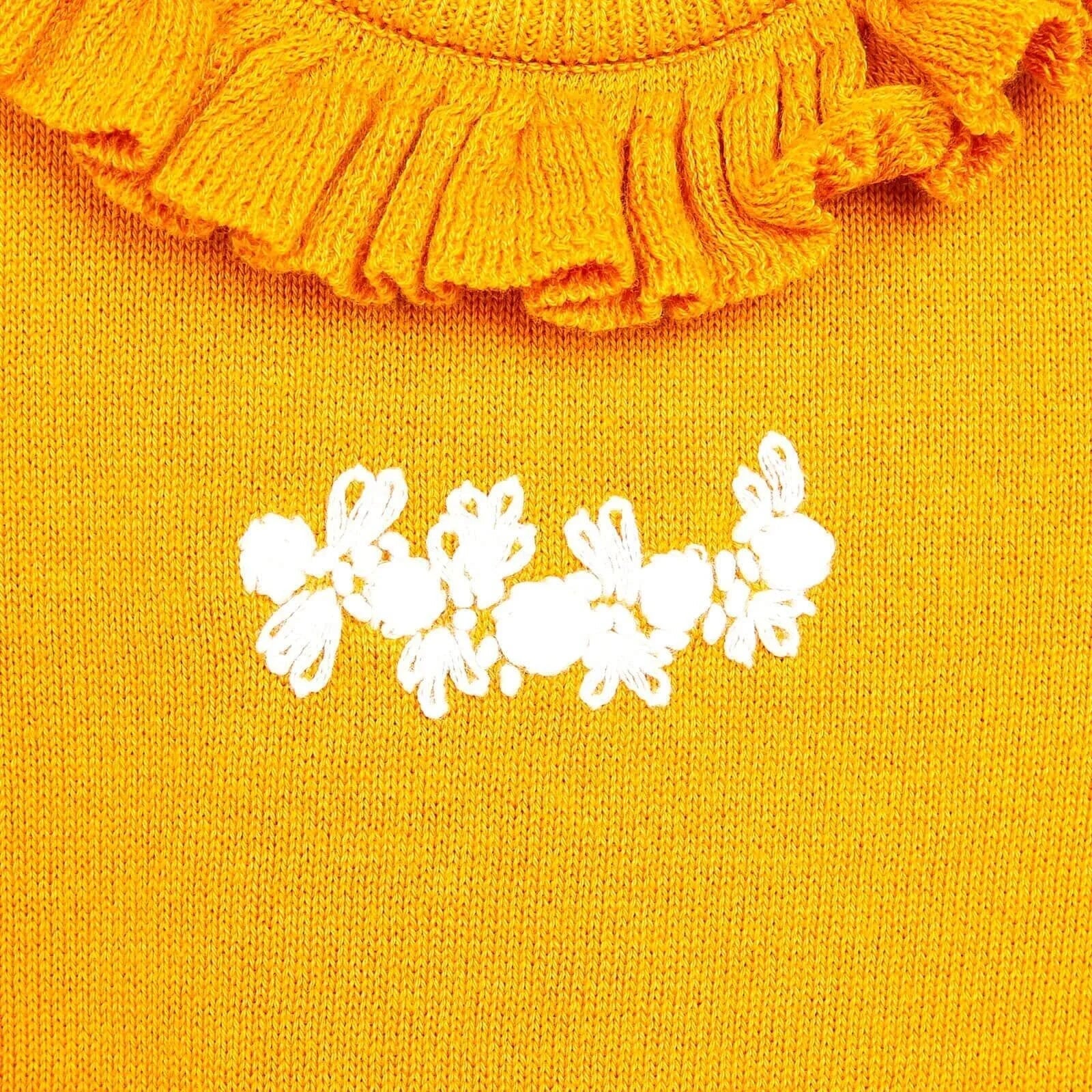 HelloBaby Newborn Knit Ruffled Jumpsuit - Mustard - mezetto ebebek ebebek