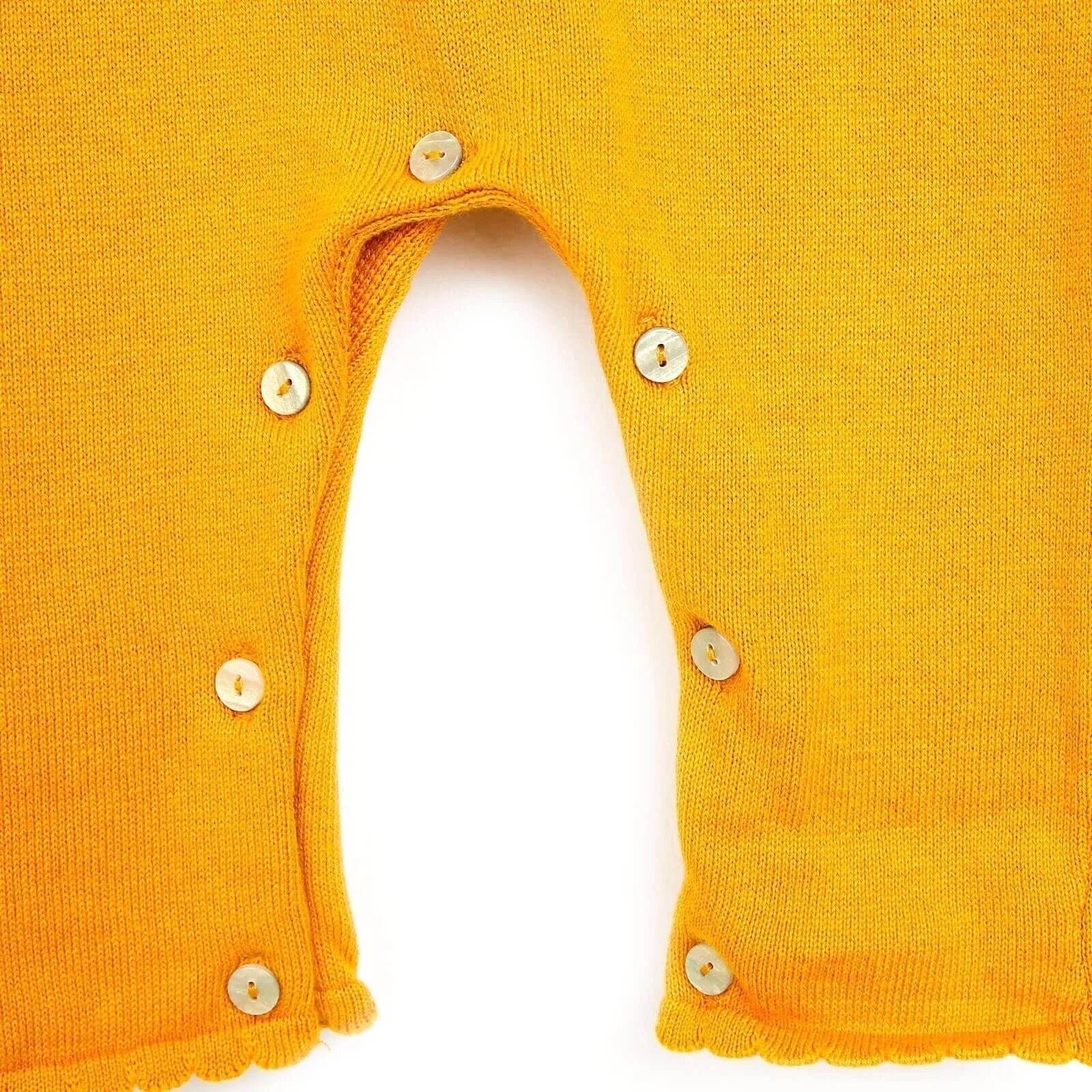 HelloBaby Newborn Knit Ruffled Jumpsuit - Mustard - mezetto ebebek ebebek