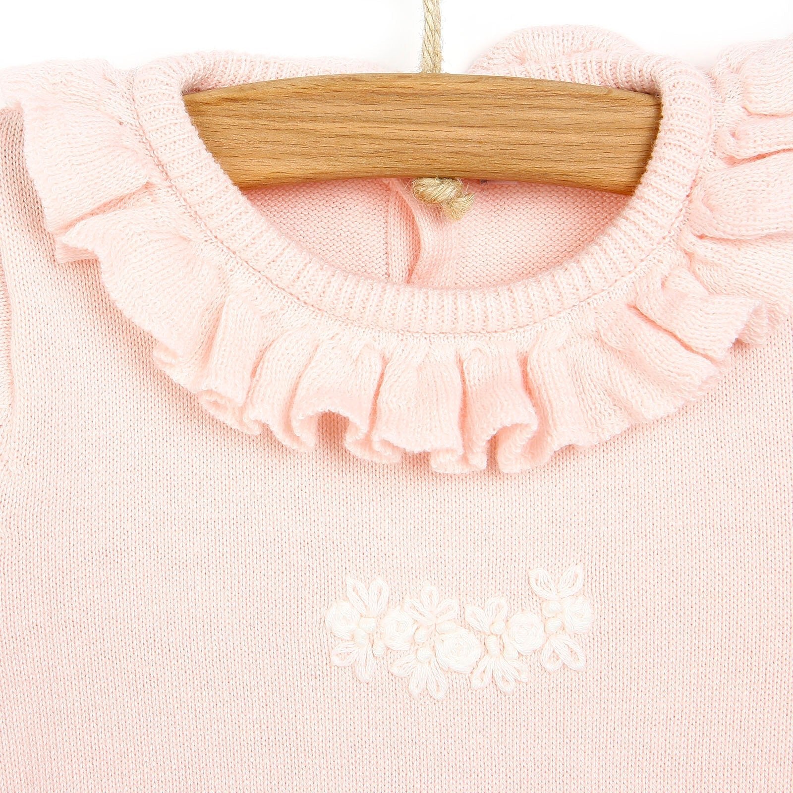 HelloBaby Newborn Knit Ruffled Jumpsuit - Salmon - mezetto ebebek ebebek