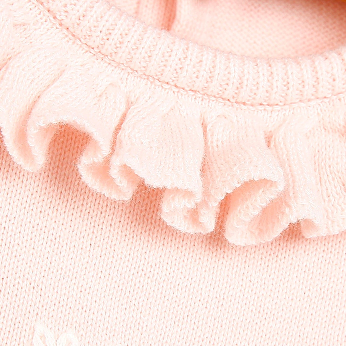 HelloBaby Newborn Knit Ruffled Jumpsuit - Salmon - mezetto ebebek ebebek