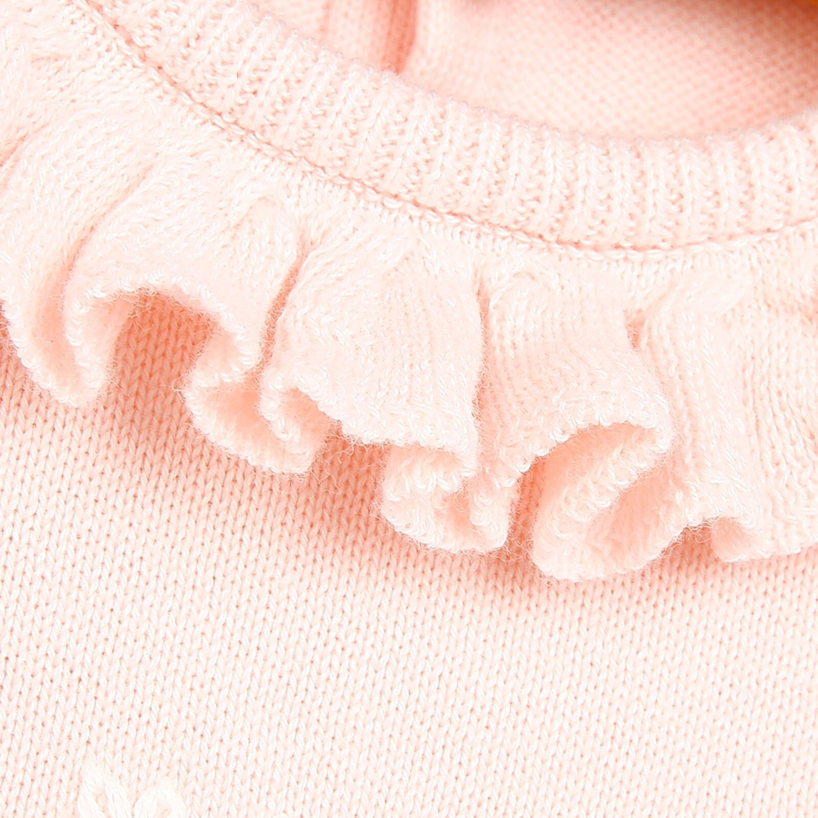 HelloBaby Newborn Knit Ruffled Jumpsuit - Salmon - mezetto ebebek ebebek