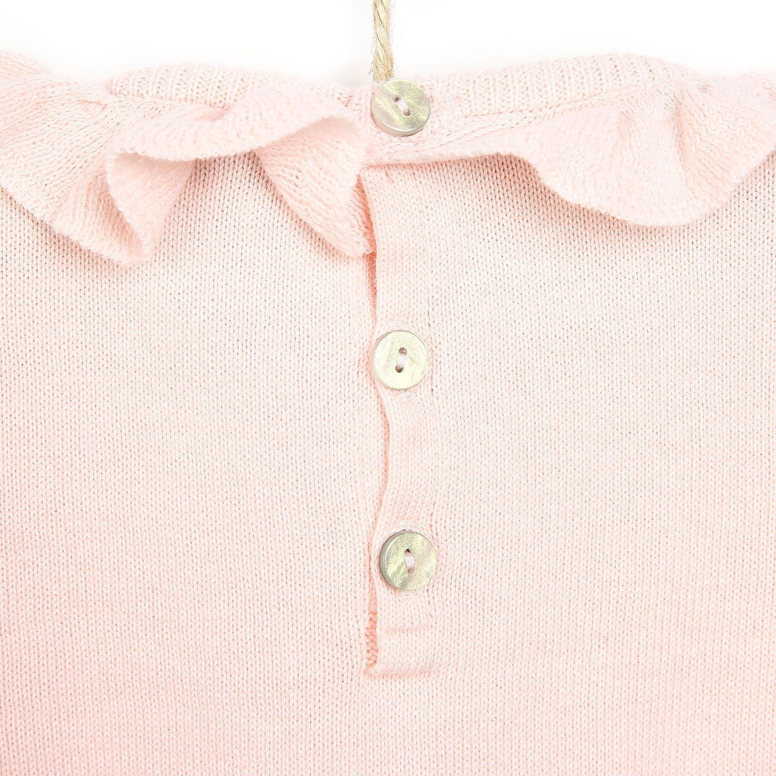 HelloBaby Newborn Knit Ruffled Jumpsuit - Salmon - mezetto ebebek ebebek