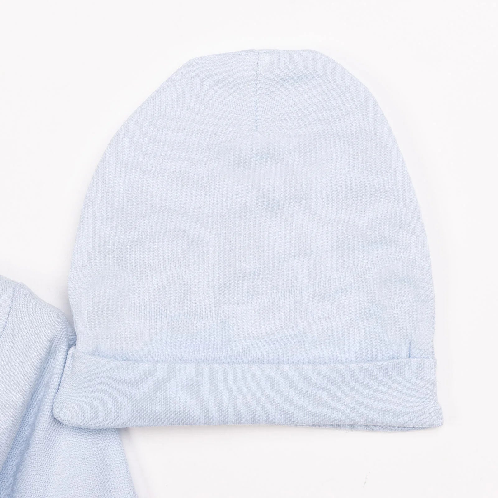 HelloBaby Newborn Organic Wrapover Top - Hat - Blue - mezetto ebebek ebebek