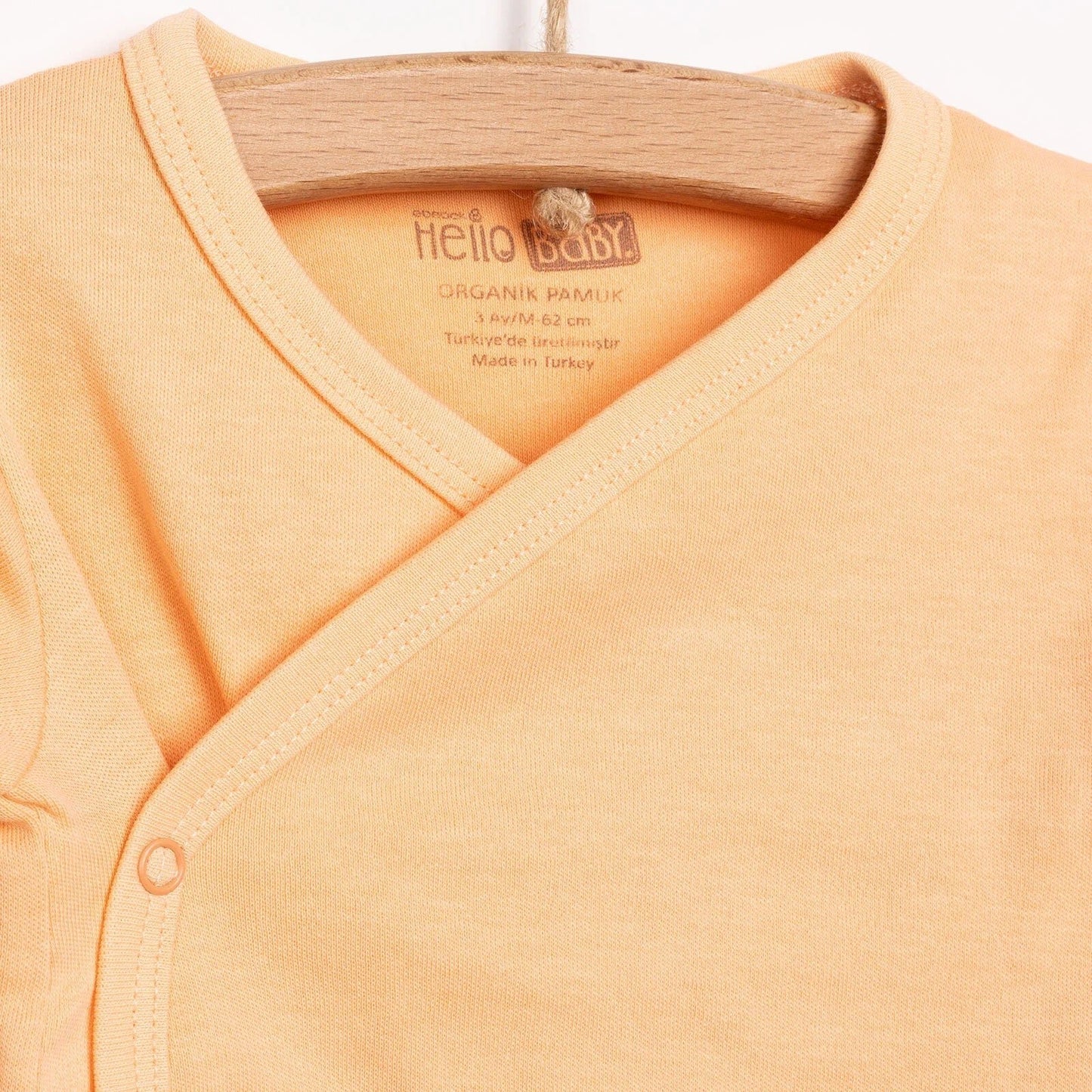 HelloBaby Newborn Organic Wrapover Top - Hat - Orange - mezetto ebebek ebebek