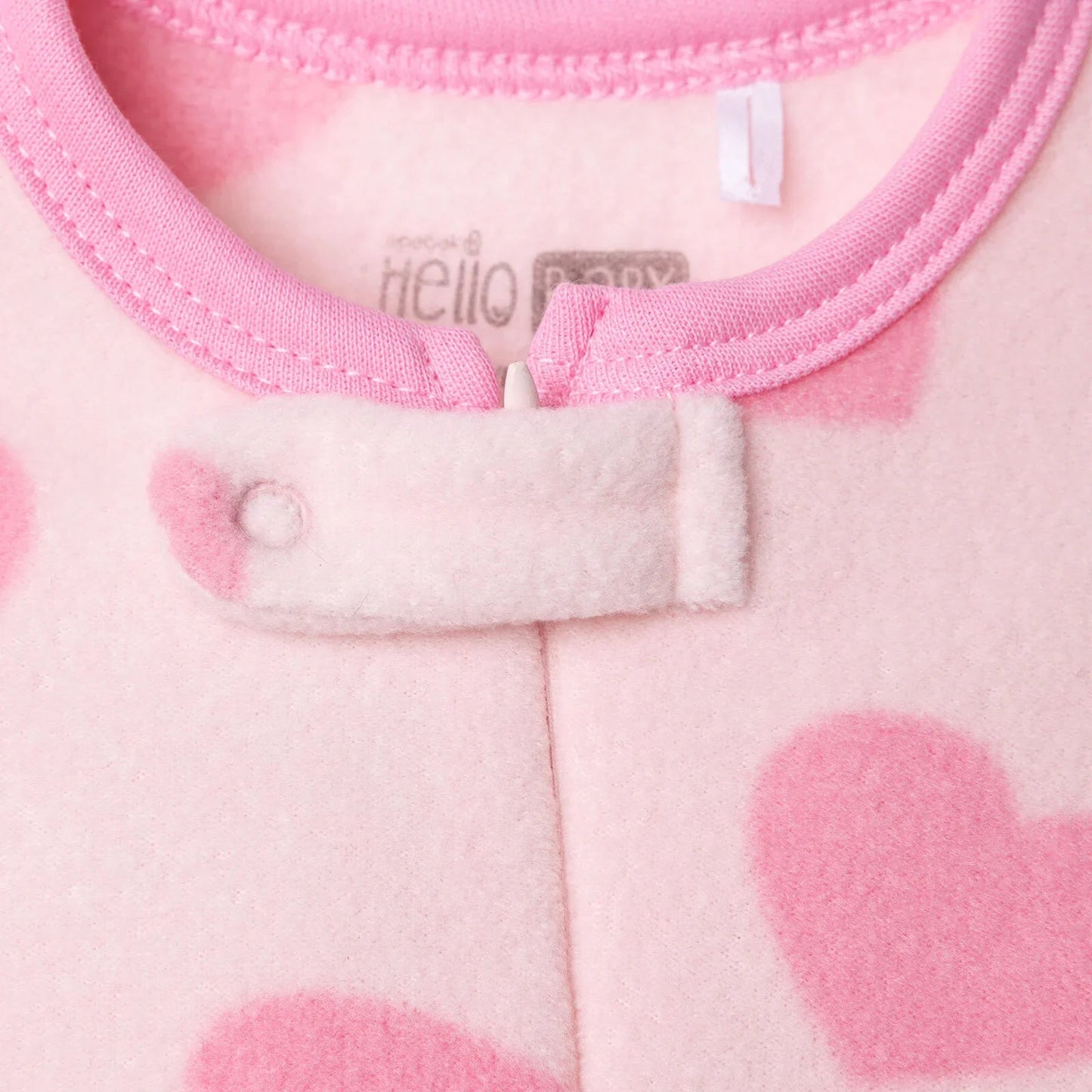 HelloBaby Newborn Polar Footed Jumpsuit - Pink Printed - mezetto ebebek ebebek