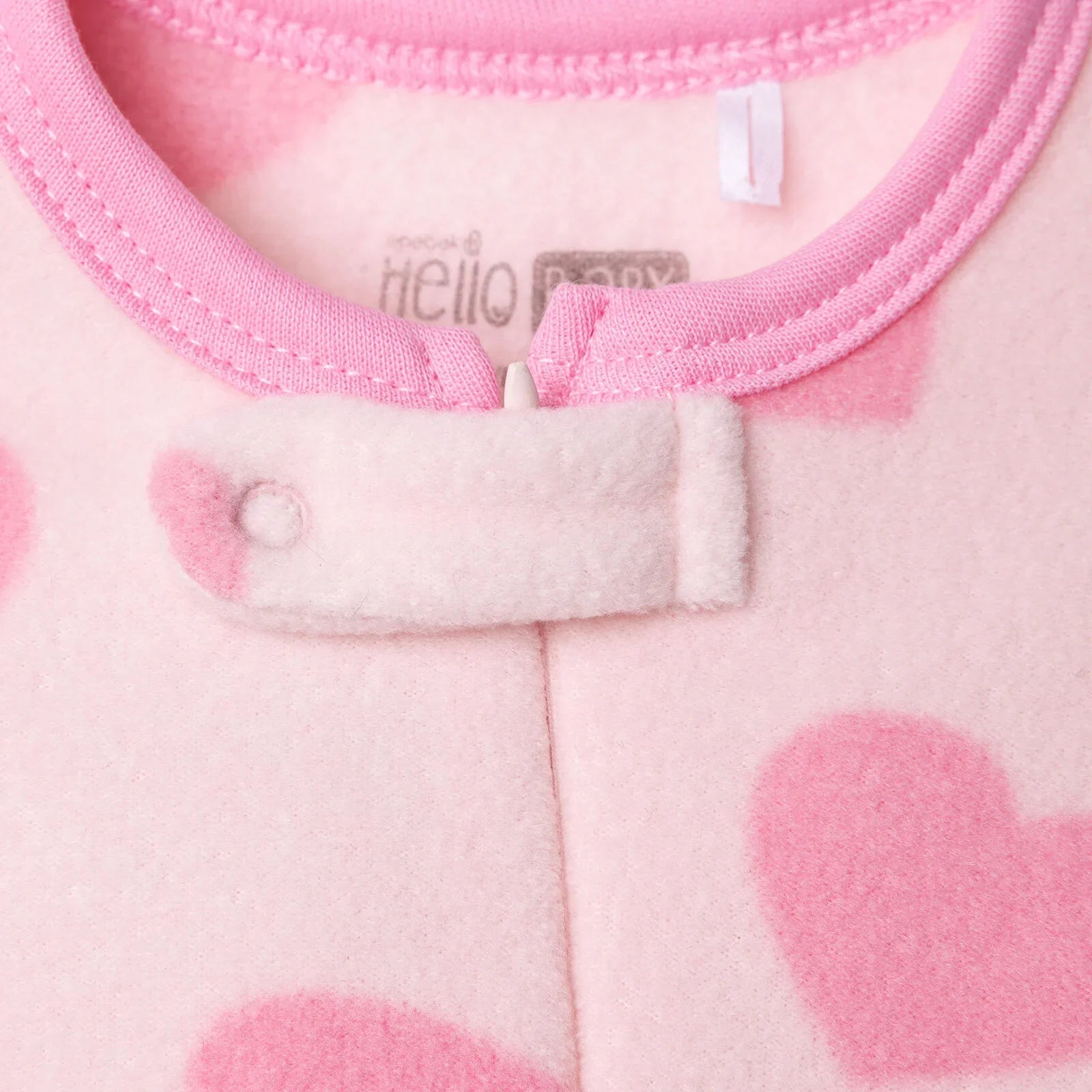 HelloBaby Newborn Polar Footed Jumpsuit - Pink Printed - mezetto ebebek ebebek