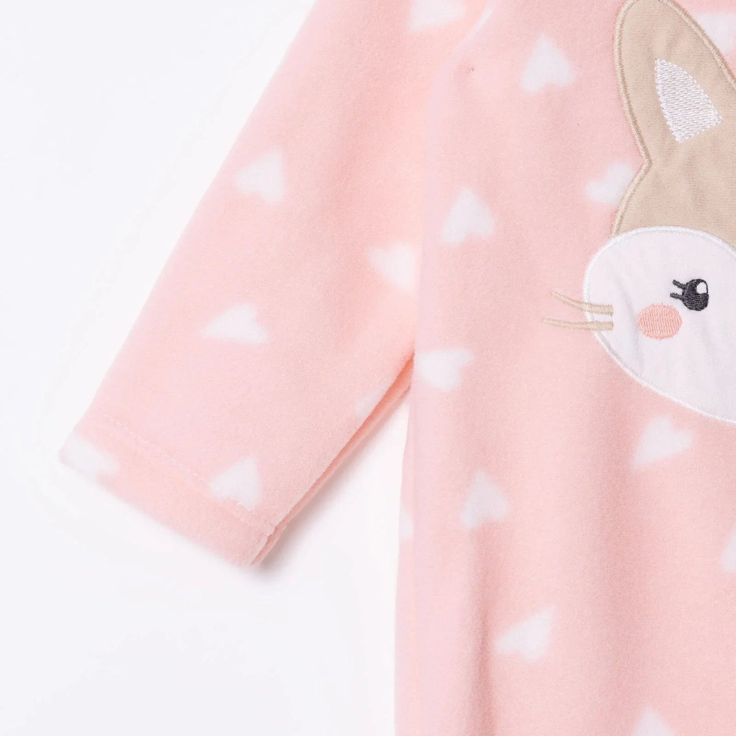 HelloBaby Newborn Polar Footed Jumpsuit - Pink Printed - mezetto ebebek ebebek