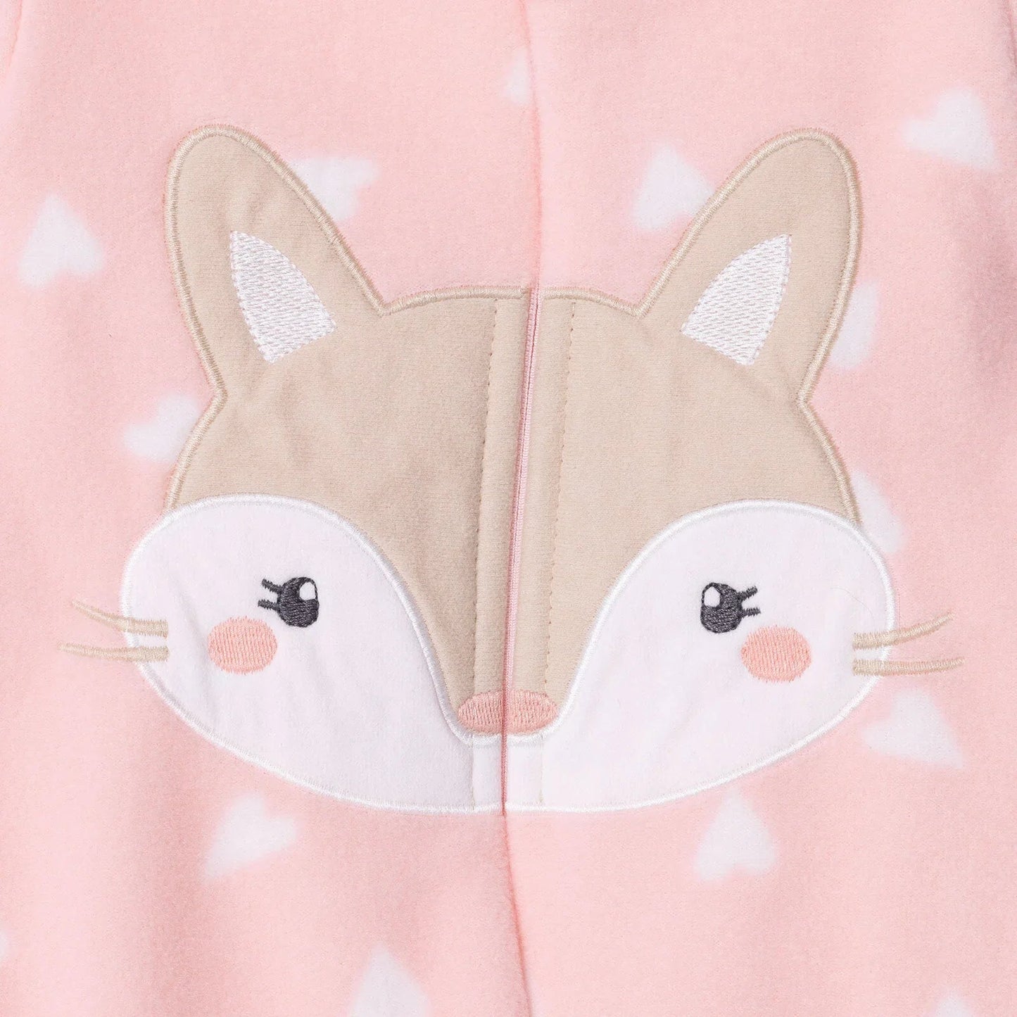 HelloBaby Newborn Polar Footed Jumpsuit - Pink Printed - mezetto ebebek ebebek