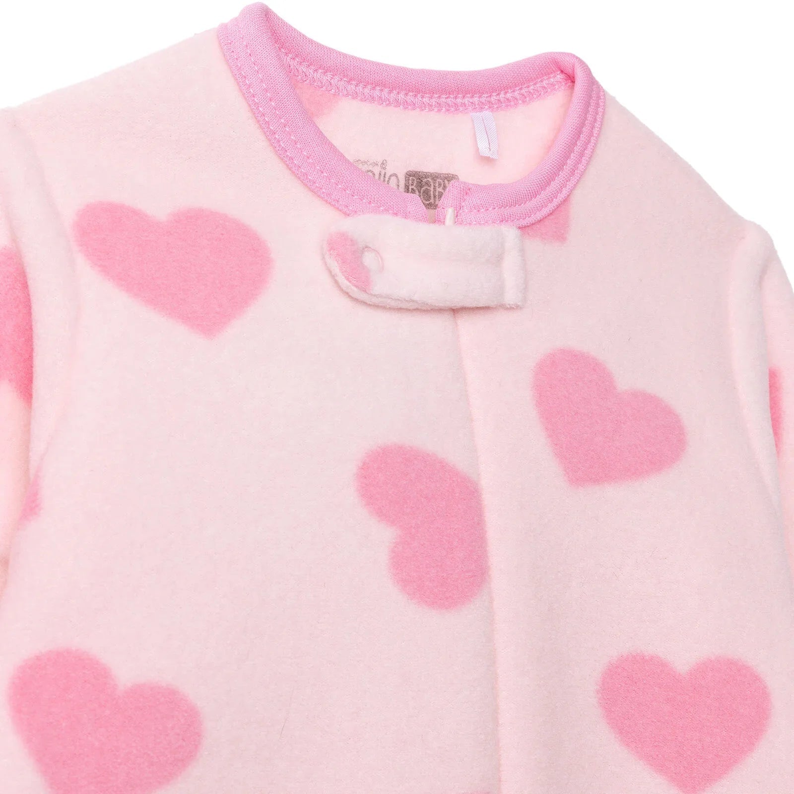 HelloBaby Newborn Polar Footed Jumpsuit - Pink Printed - mezetto ebebek ebebek