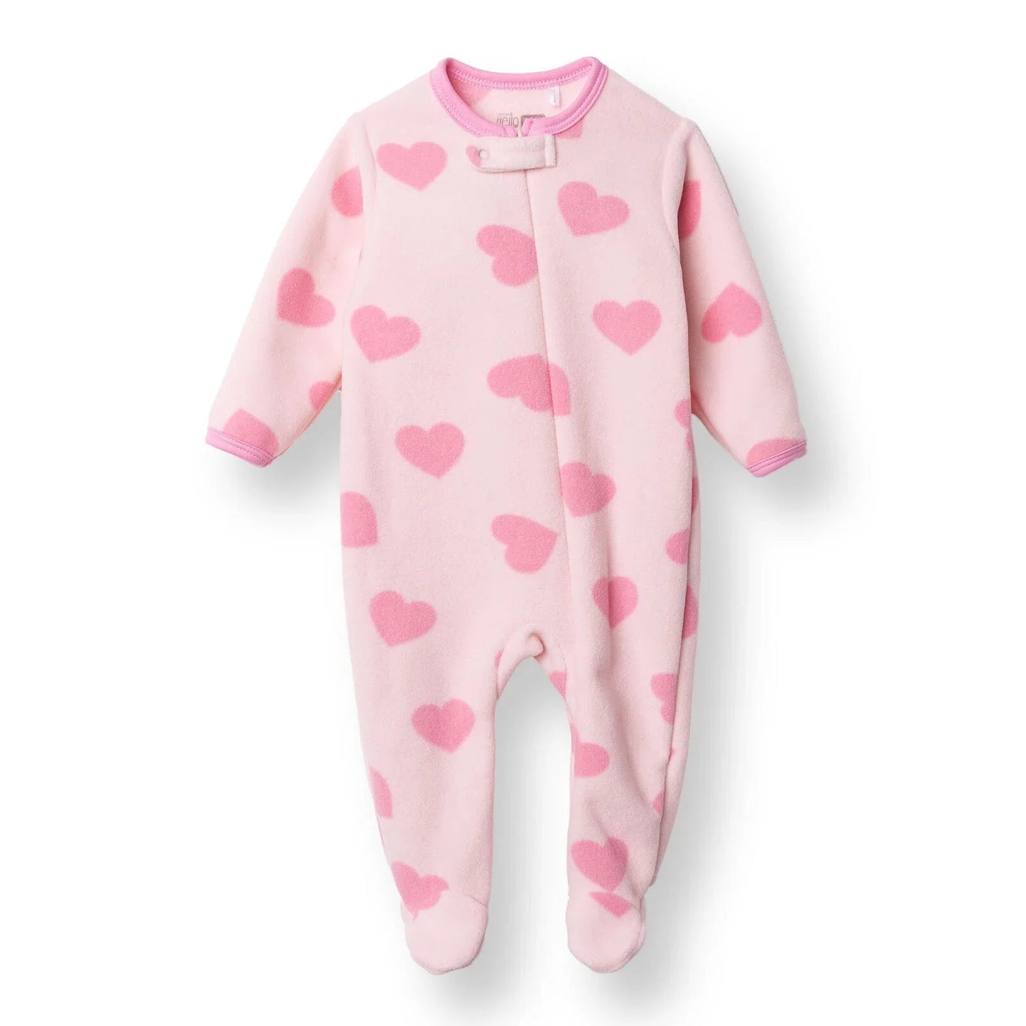 HelloBaby Newborn Polar Footed Jumpsuit - Pink Printed - mezetto ebebek ebebek