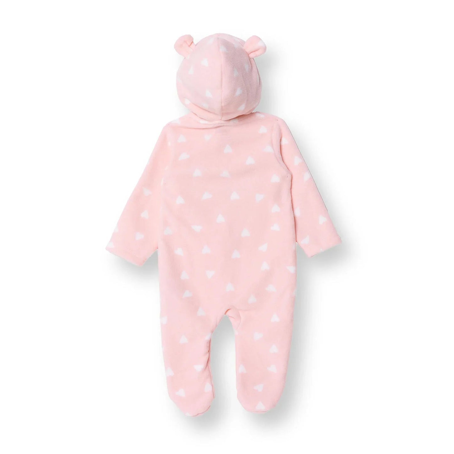 HelloBaby Newborn Polar Footed Jumpsuit - Pink Printed - mezetto ebebek ebebek