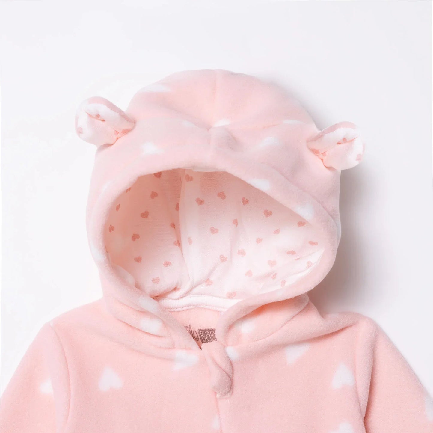 HelloBaby Newborn Polar Footed Jumpsuit - Pink Printed - mezetto ebebek ebebek