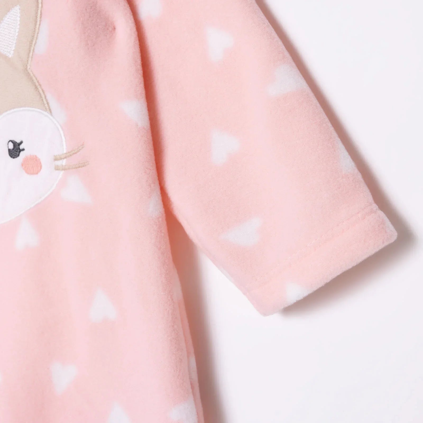 HelloBaby Newborn Polar Footed Jumpsuit - Pink Printed - mezetto ebebek ebebek
