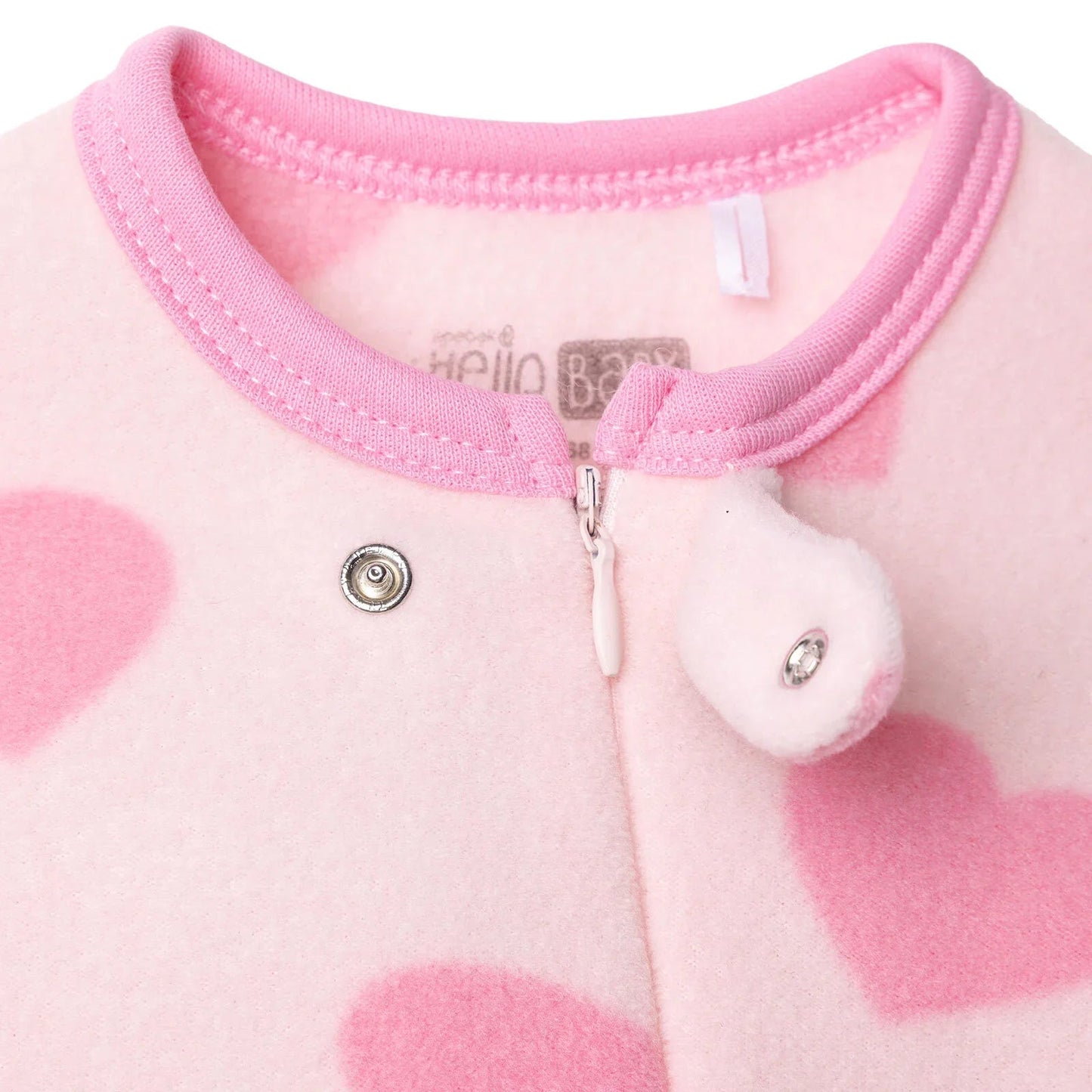 HelloBaby Newborn Polar Footed Jumpsuit - Pink Printed - mezetto ebebek ebebek