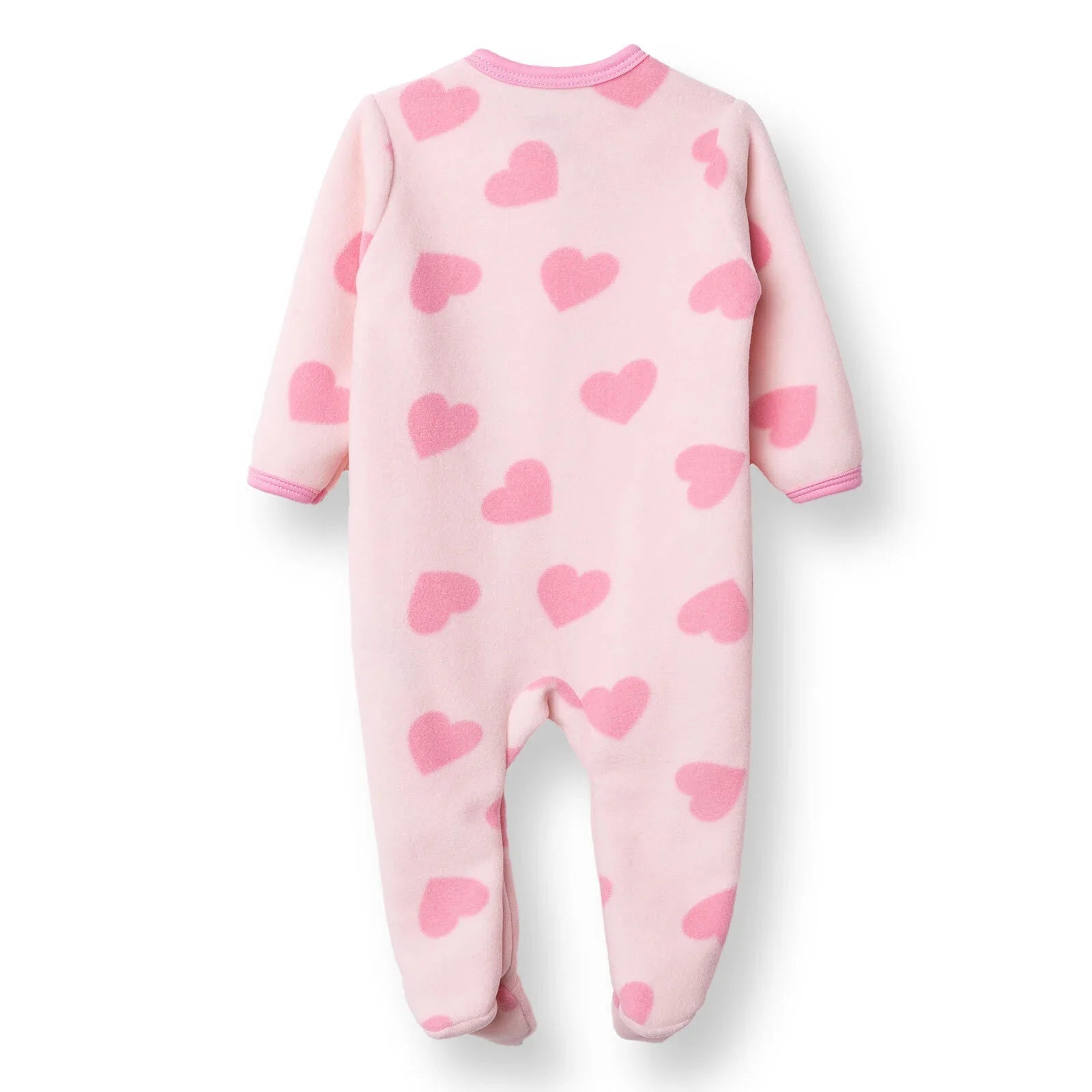 HelloBaby Newborn Polar Footed Jumpsuit - Pink Printed - mezetto ebebek ebebek