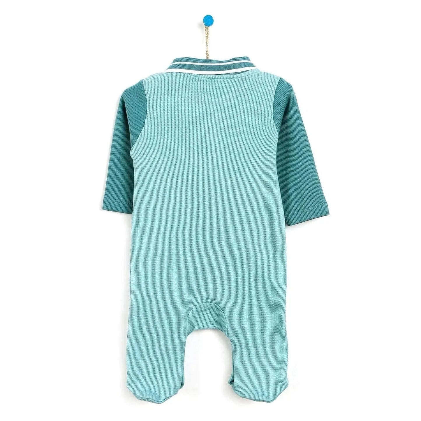 HelloBaby Newborn Polo Collar Romper - Light Blue - mezetto ebebek ebebek