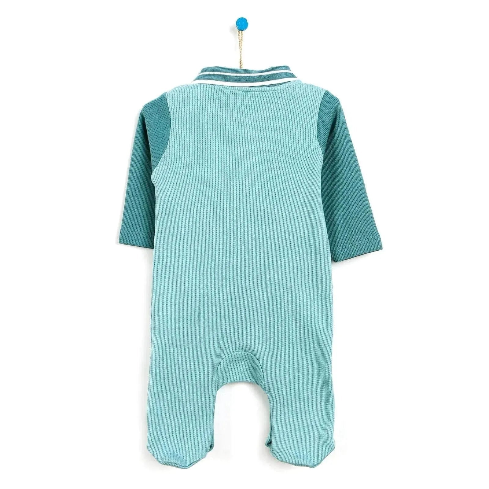 HelloBaby Newborn Polo Collar Romper - Light Blue - mezetto ebebek ebebek