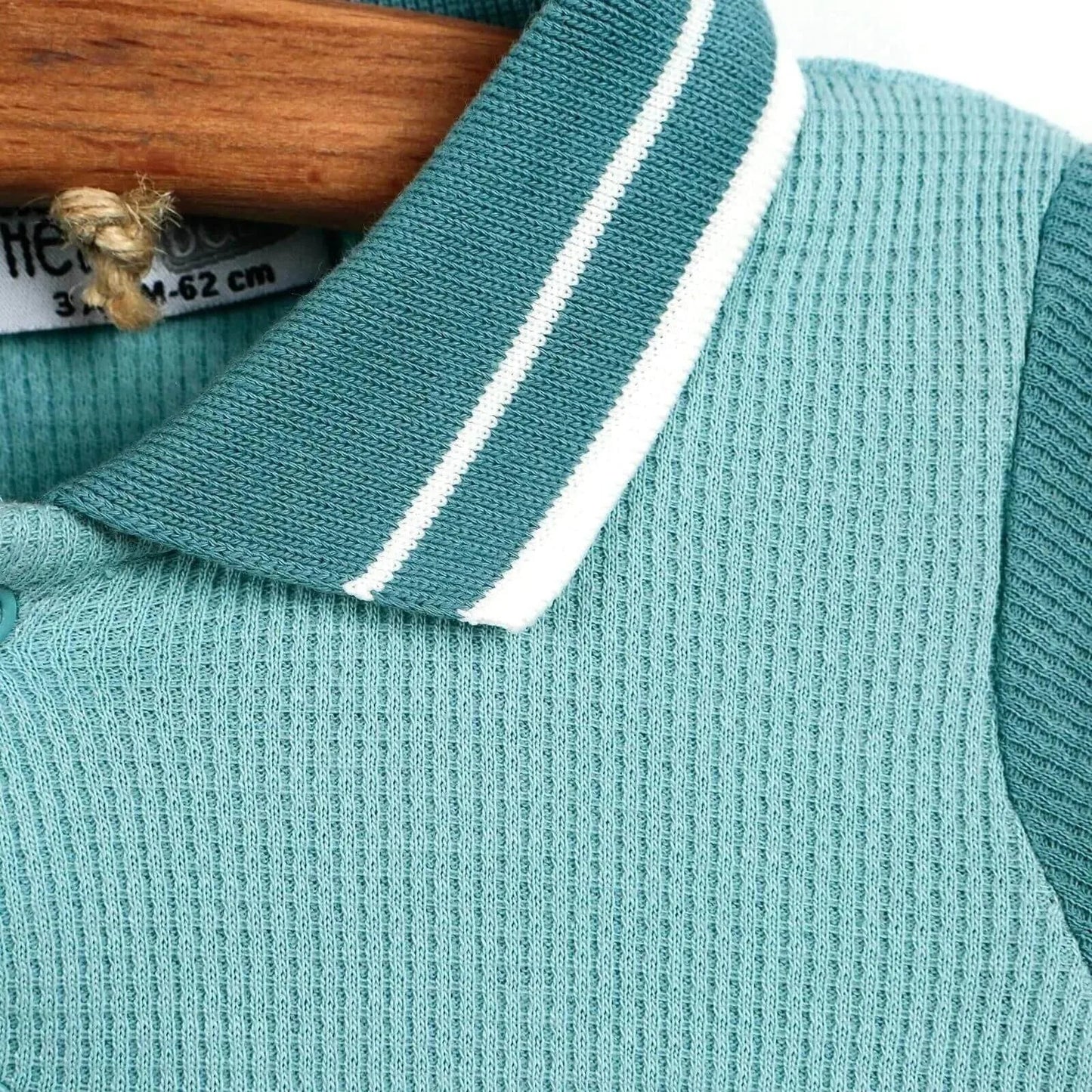 HelloBaby Newborn Polo Collar Romper - Light Blue - mezetto ebebek ebebek